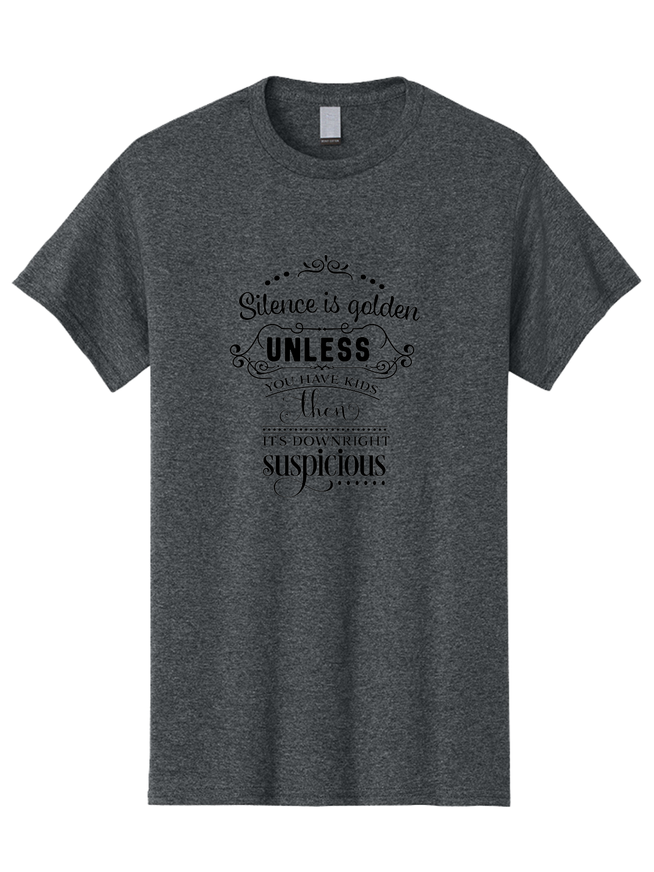 Silence-Is-Golden-Unless Men'S Graphic Tee, 100% Cotton, Comfortable Casual Summer Wear, Machine Washable, Funny Quote, Parenting Humor, Silence Is Golden, Unless You Have Kids, Humorous Quote, Parenting Joke, Sarcastic Quote, Aad161