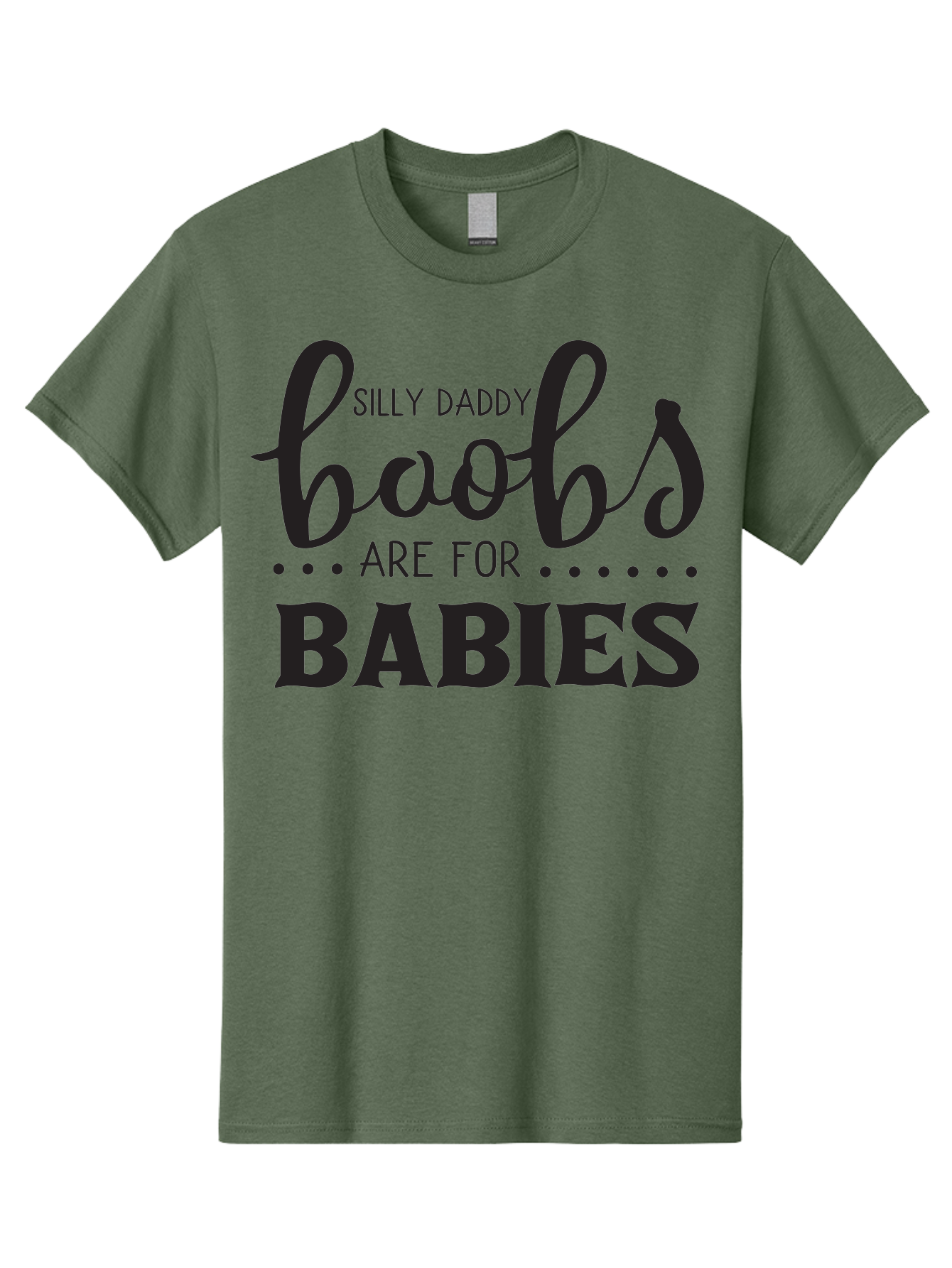 Silly-Daddy-Boobs Men'S Graphic Tee, 100% Cotton, Comfortable Casual Summer Wear, Machine Washable, Funny Quote, Daddy Quote, Baby Quote, Boobs Are For Babies, Silly Daddy, Parenting Humor, Breastfeeding Support Aad162