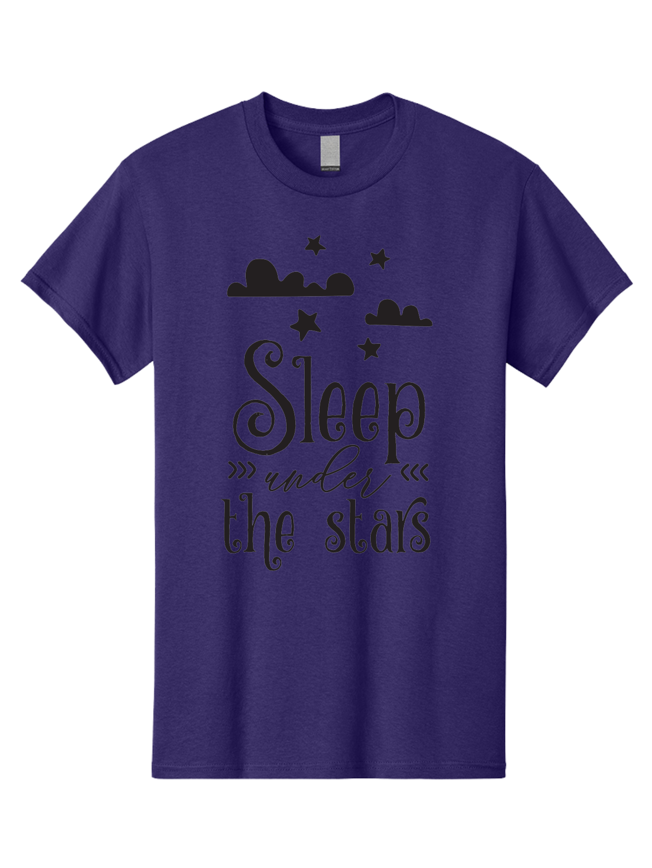 Sleep-Under-The-Stars Men'S Graphic Tee, 100% Cotton, Comfortable Casual Summer Wear, Machine Washable, Sleep Under The Stars, Night Sky, Starry Night, Relaxation, Calming Quote, Inspirational Quote, Celestial Theme, Dreamy Atmosphere Aad164