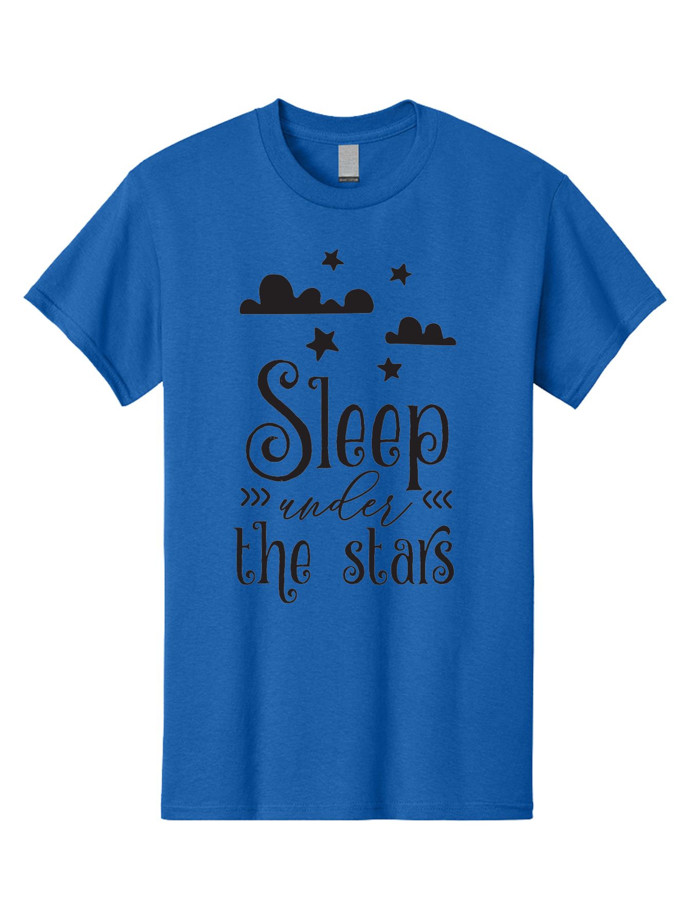 Sleep-Under-The-Stars Men'S Graphic Tee, 100% Cotton, Comfortable Casual Summer Wear, Machine Washable, Sleep Under The Stars, Night Sky, Starry Night, Relaxation, Calming Quote, Inspirational Quote, Celestial Theme, Dreamy Atmosphere Aad164