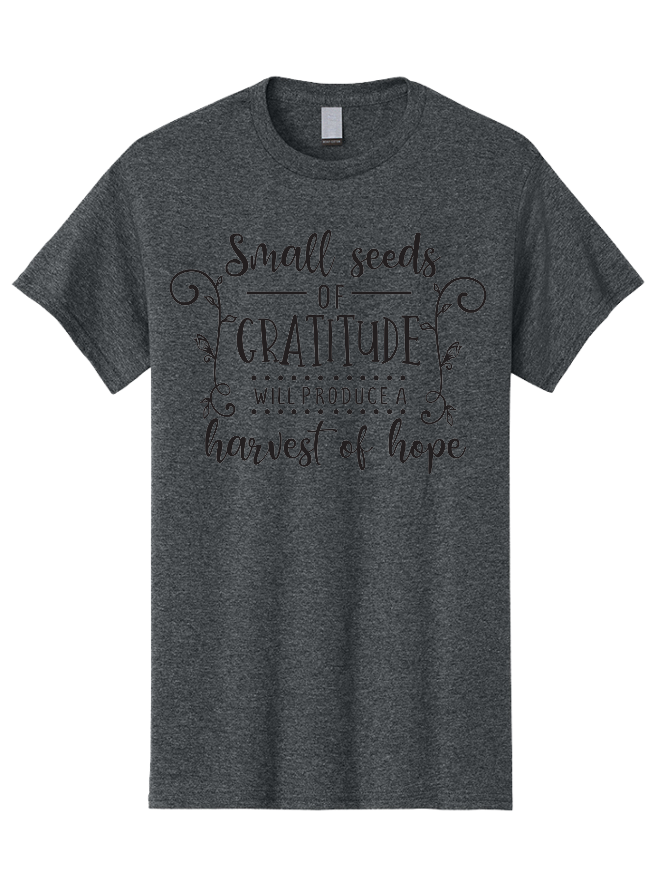 Small-Seeds-Of-Gratitude Men'S Graphic Tee, 100% Cotton, Comfortable Casual Summer Wear, Machine Washable, Gratitude Quotes, Hope And Positivity, Inspirational Sayings, Motivational Phrases, Positive Affirmations, Uplifting Messages, Aad166