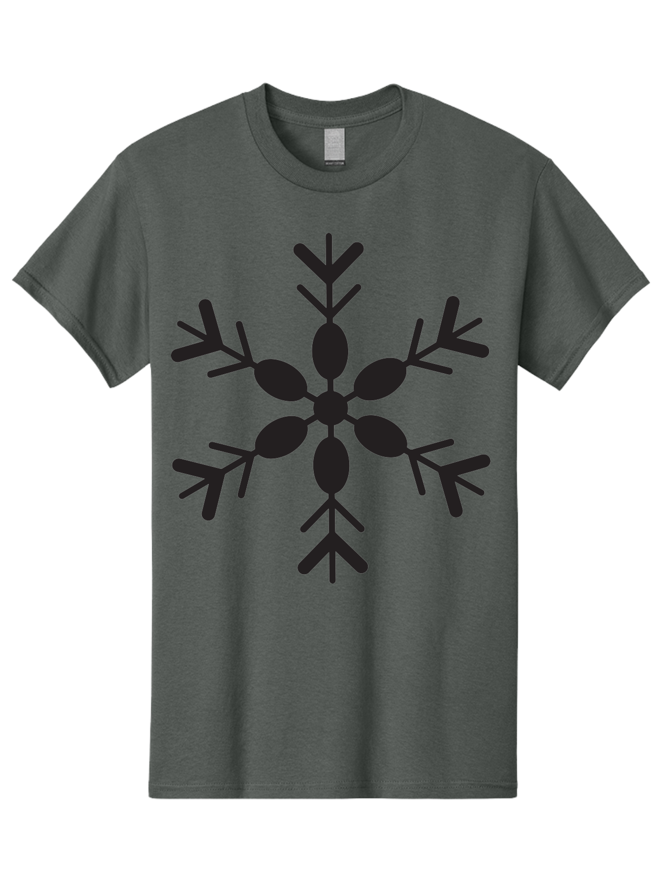 Snowflake-2 Men'S Graphic Tee, 100% Cotton, Comfortable Casual Summer Wear, Machine Washable, Symmetrical Black Snowflake, Winter Wonderland, Festive Design, Intricate Patterns, Six-Pointed Star, Christmas Decorations, Holiday Graphics, Aad168