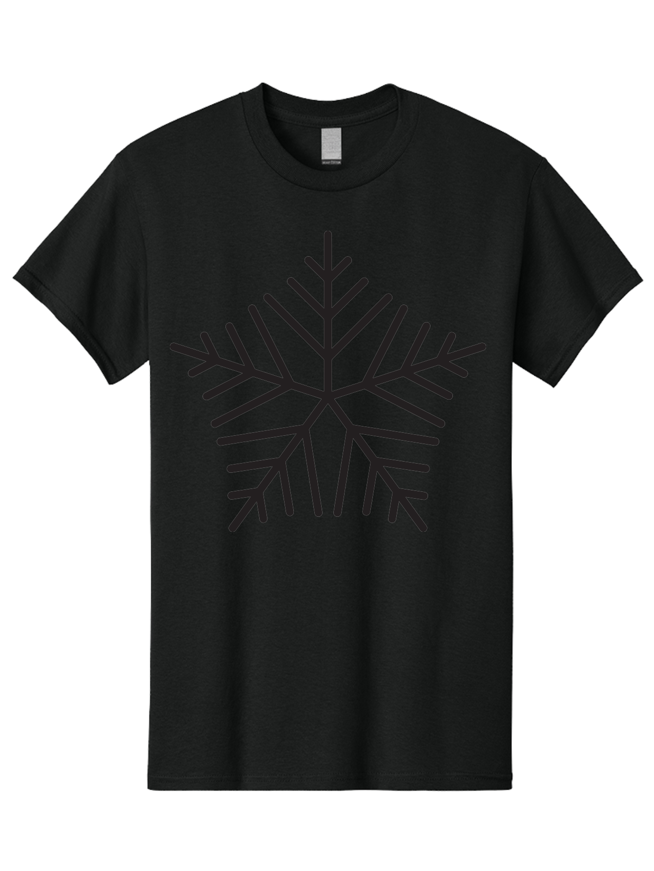 Snowflake-3 Men'S Graphic Tee, 100% Cotton, Comfortable Casual Summer Wear, Machine Washable, Snowflake, Symmetrical Design, Black Silhouette, Winter Symbol, Frosty Theme, Geometric Pattern, Delicate Branches, Intricate Details, Aad169