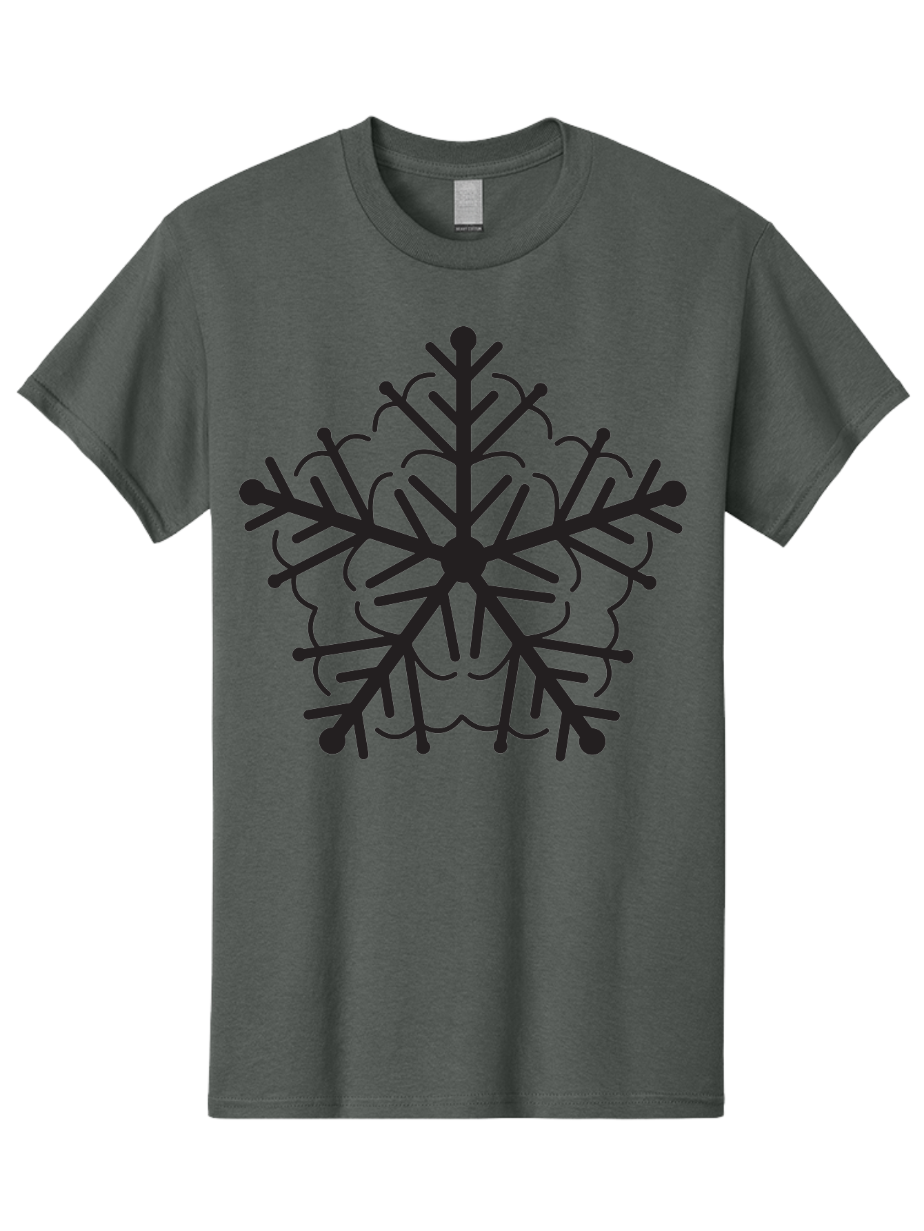 Snowflake-5 Men'S Graphic Tee, 100% Cotton, Comfortable Casual Summer Wear, Machine Washable, Black Snowflake, Winter Wonderland, Festive Decoration, Holiday Season, Snowy Design, Symmetrical Pattern, Frozen Frost, Icy Charm Aad171