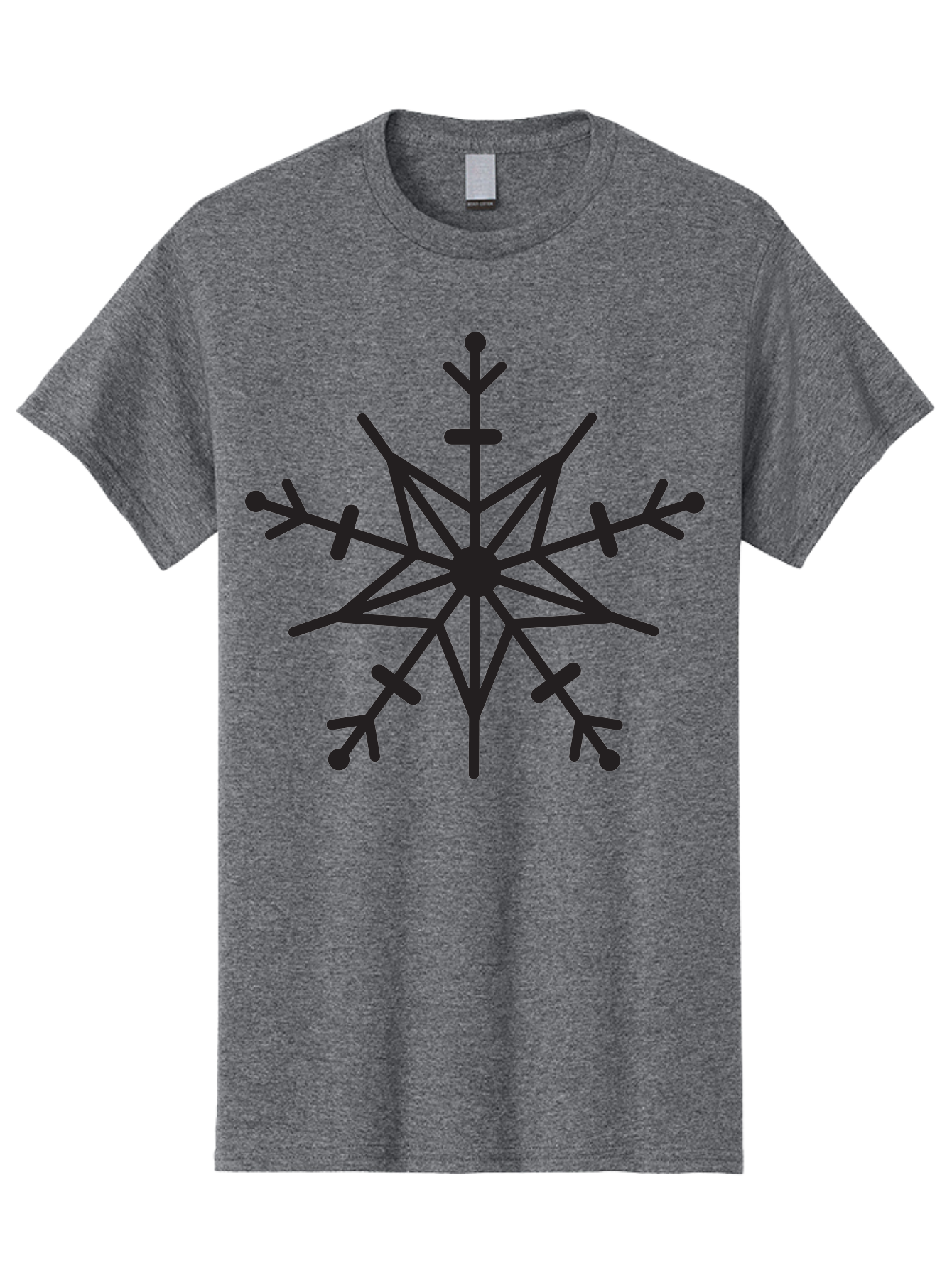 Snowflake-7 Men'S Graphic Tee, 100% Cotton, Comfortable Casual Summer Wear, Machine Washable, Snowflake Design, Geometric Pattern, Symmetrical Shape, Winter Theme, Frosty Feel, Icy Motif, Decorative Element, Stylized Snow Crystal Aad173