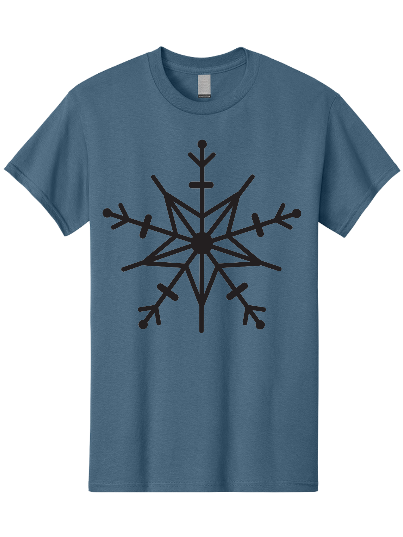 Snowflake-7 Men'S Graphic Tee, 100% Cotton, Comfortable Casual Summer Wear, Machine Washable, Snowflake Design, Geometric Pattern, Symmetrical Shape, Winter Theme, Frosty Feel, Icy Motif, Decorative Element, Stylized Snow Crystal Aad173