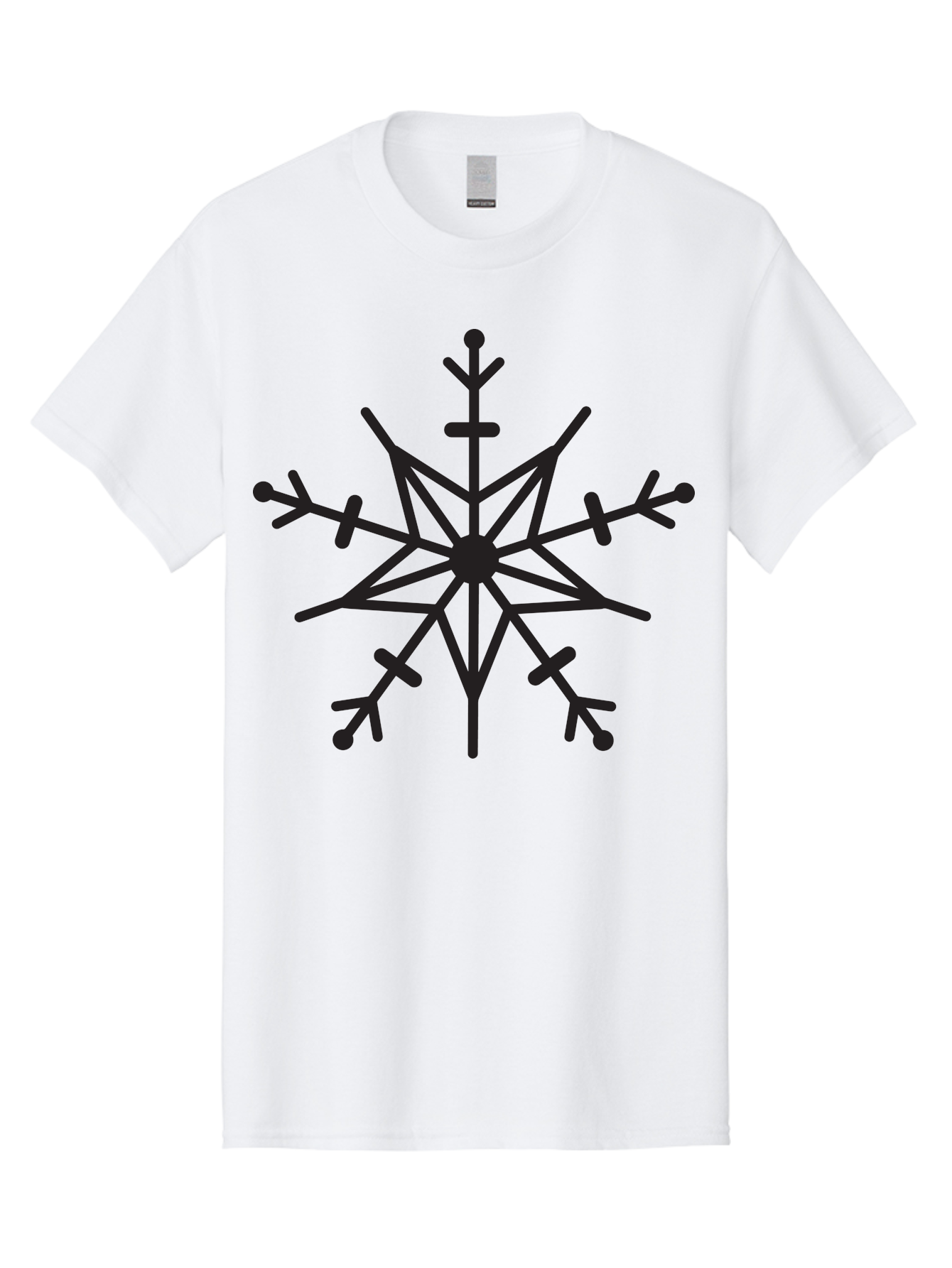 Snowflake-7 Men'S Graphic Tee, 100% Cotton, Comfortable Casual Summer Wear, Machine Washable, Snowflake Design, Geometric Pattern, Symmetrical Shape, Winter Theme, Frosty Feel, Icy Motif, Decorative Element, Stylized Snow Crystal Aad173