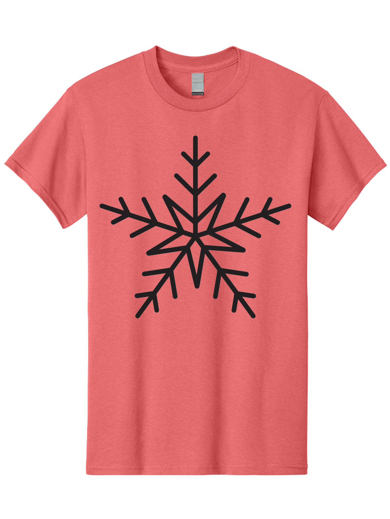 Snowflake Men'S Graphic Tee, 100% Cotton, Comfortable Casual Summer Wear, Machine Washable, Stylized Snowflake, Frosty Design, Winter Symbol, Icy Pattern, Symmetrical Shape, Simple Illustration, Minimalist Art Aad174