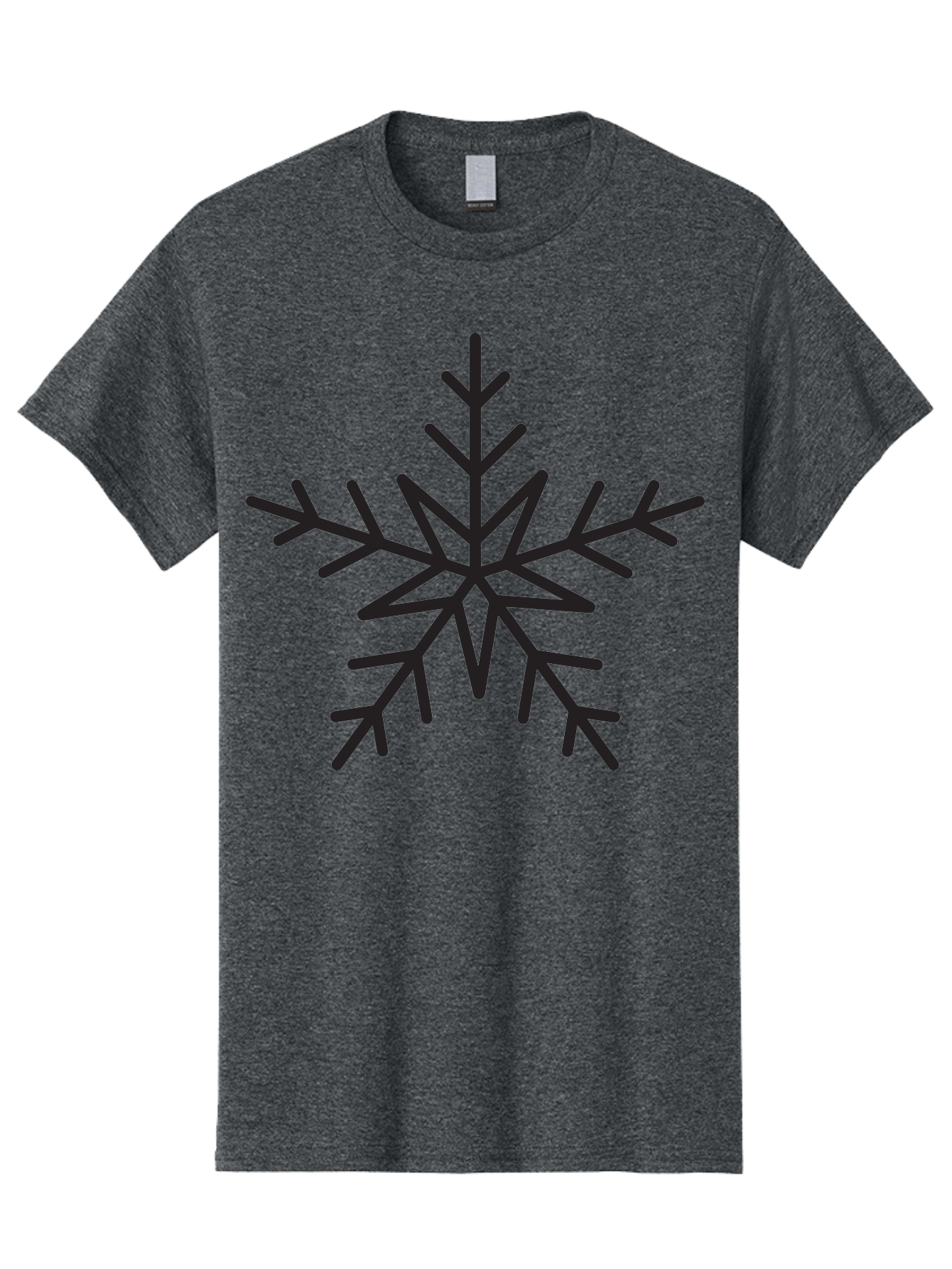 Snowflake Men'S Graphic Tee, 100% Cotton, Comfortable Casual Summer Wear, Machine Washable, Stylized Snowflake, Frosty Design, Winter Symbol, Icy Pattern, Symmetrical Shape, Simple Illustration, Minimalist Art Aad174