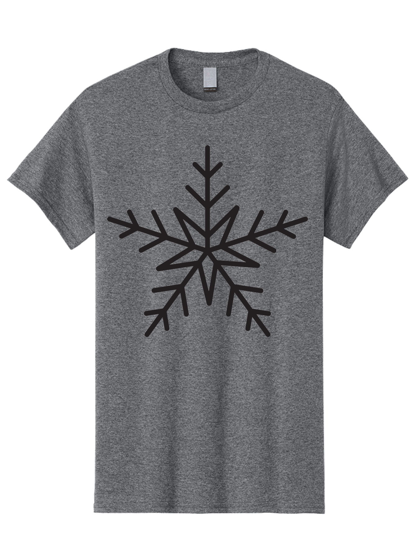 Snowflake Men'S Graphic Tee, 100% Cotton, Comfortable Casual Summer Wear, Machine Washable, Stylized Snowflake, Frosty Design, Winter Symbol, Icy Pattern, Symmetrical Shape, Simple Illustration, Minimalist Art Aad174