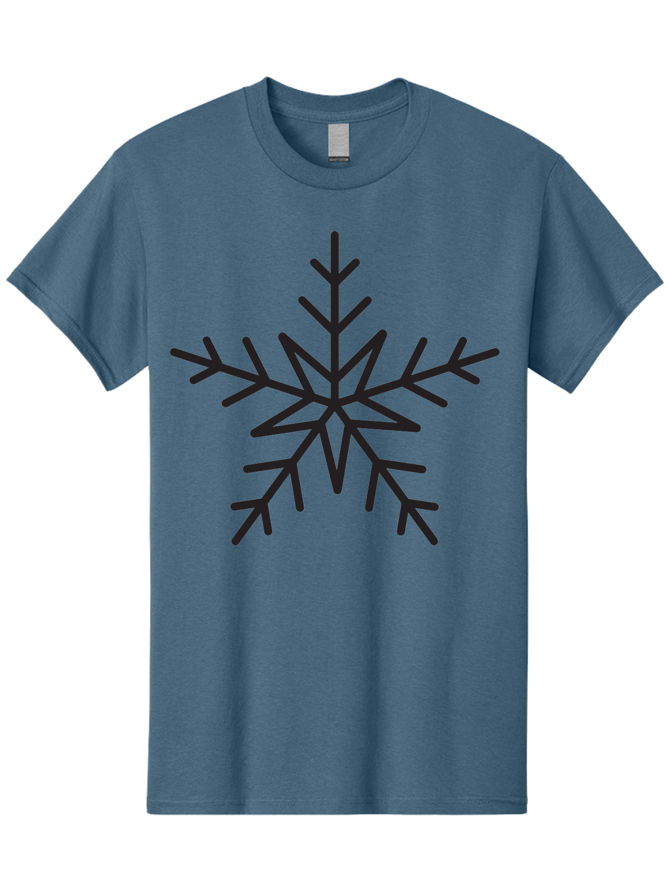 Snowflake Men'S Graphic Tee, 100% Cotton, Comfortable Casual Summer Wear, Machine Washable, Stylized Snowflake, Frosty Design, Winter Symbol, Icy Pattern, Symmetrical Shape, Simple Illustration, Minimalist Art Aad174