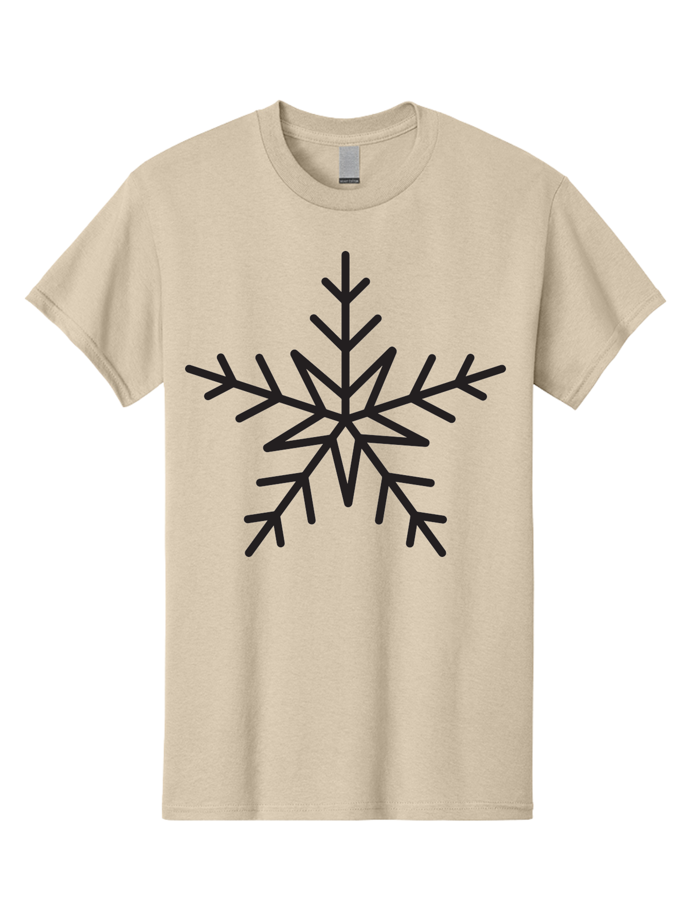 Snowflake Men'S Graphic Tee, 100% Cotton, Comfortable Casual Summer Wear, Machine Washable, Stylized Snowflake, Frosty Design, Winter Symbol, Icy Pattern, Symmetrical Shape, Simple Illustration, Minimalist Art Aad174