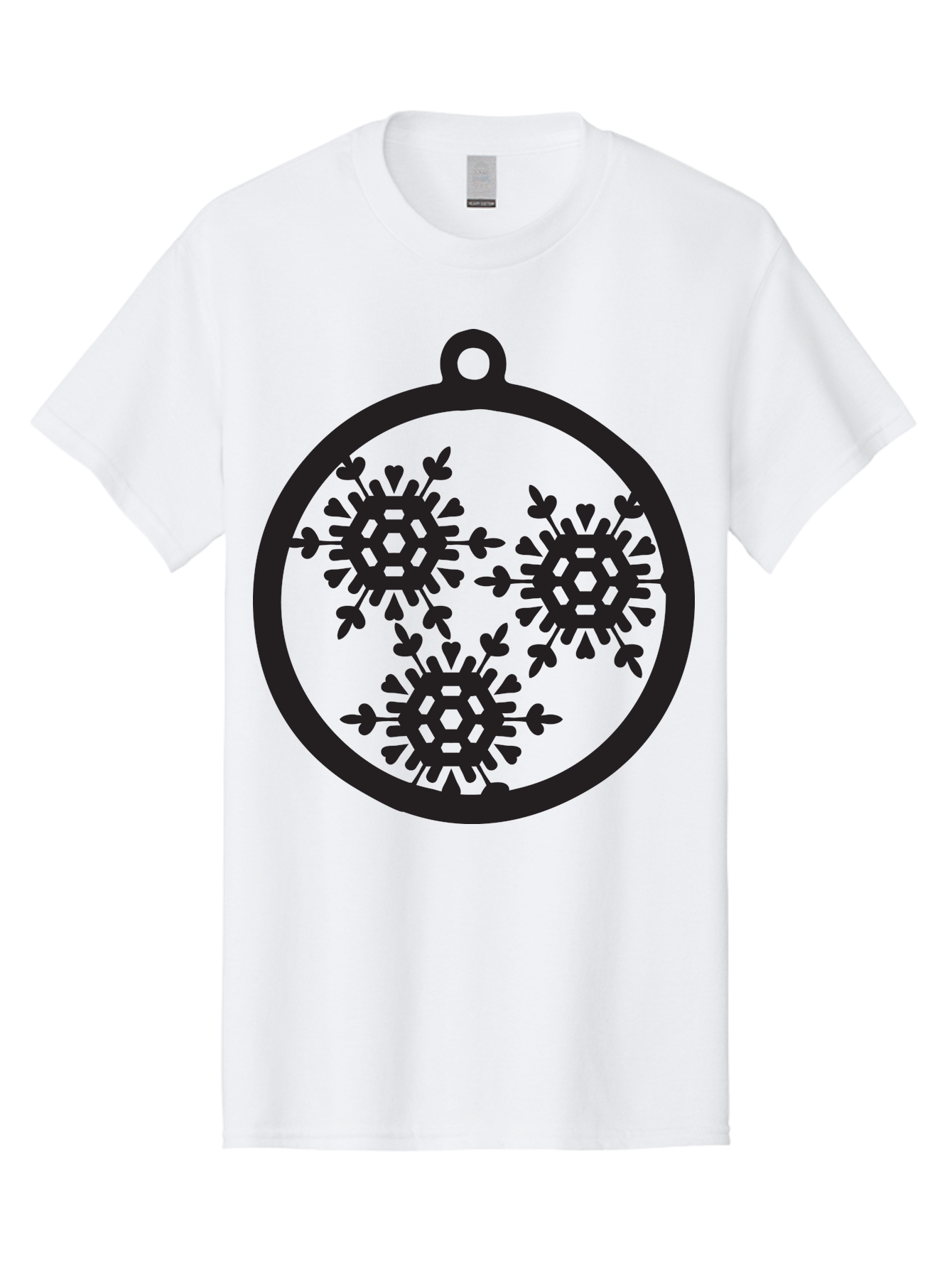 Snowflakes-Ornament-1 Men'S Graphic Tee, 100% Cotton, Comfortable Casual Summer Wear, Machine Washable, Snowflakes In Ornament, Winter Decorations, Festive Designs, Holiday Ornaments, Christmas Decor, Snowy Themes, Decorative Cutouts, Aad176