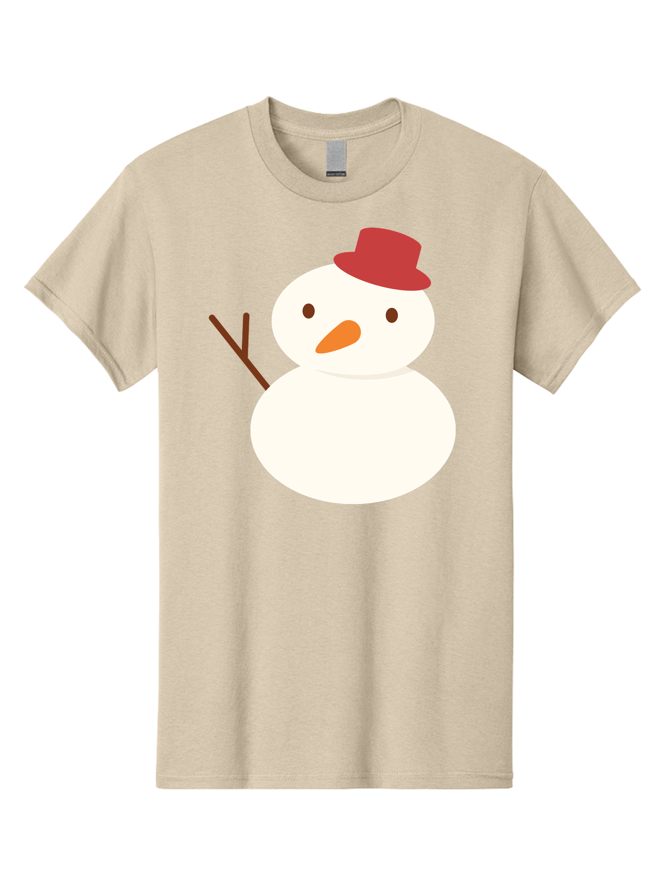 Snowman Men'S Graphic Tee, 100% Cotton, Comfortable Casual Summer Wear, Machine Washable, Snowman Character, Winter Icon, Snowman Illustration, Red Hat, Orange Nose, Stick Arms, Cartoon Snowman, Frosty Friend, Simple Snowman Design, Aad181