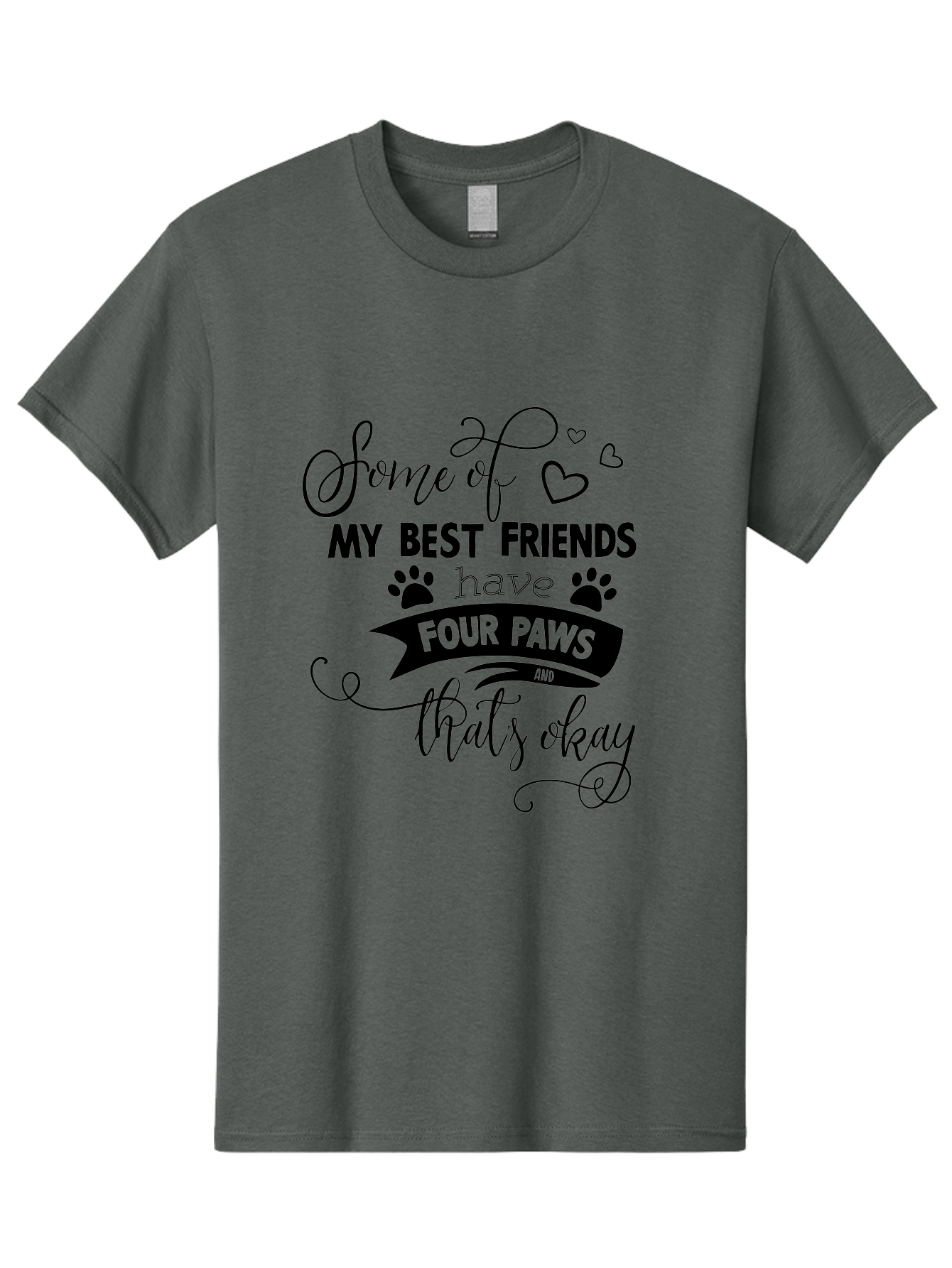 Some-Of-My-Best-Friends-Have-Four-Paws Men'S Graphic Tee, 100% Cotton, Comfortable Casual Summer Wear, Machine Washable, Dog Lover Quote, Pet Friendly, Friendship With Pets, Four Paws, Heartwarming Message, Animal Love, Positive Affirmation, Aad188