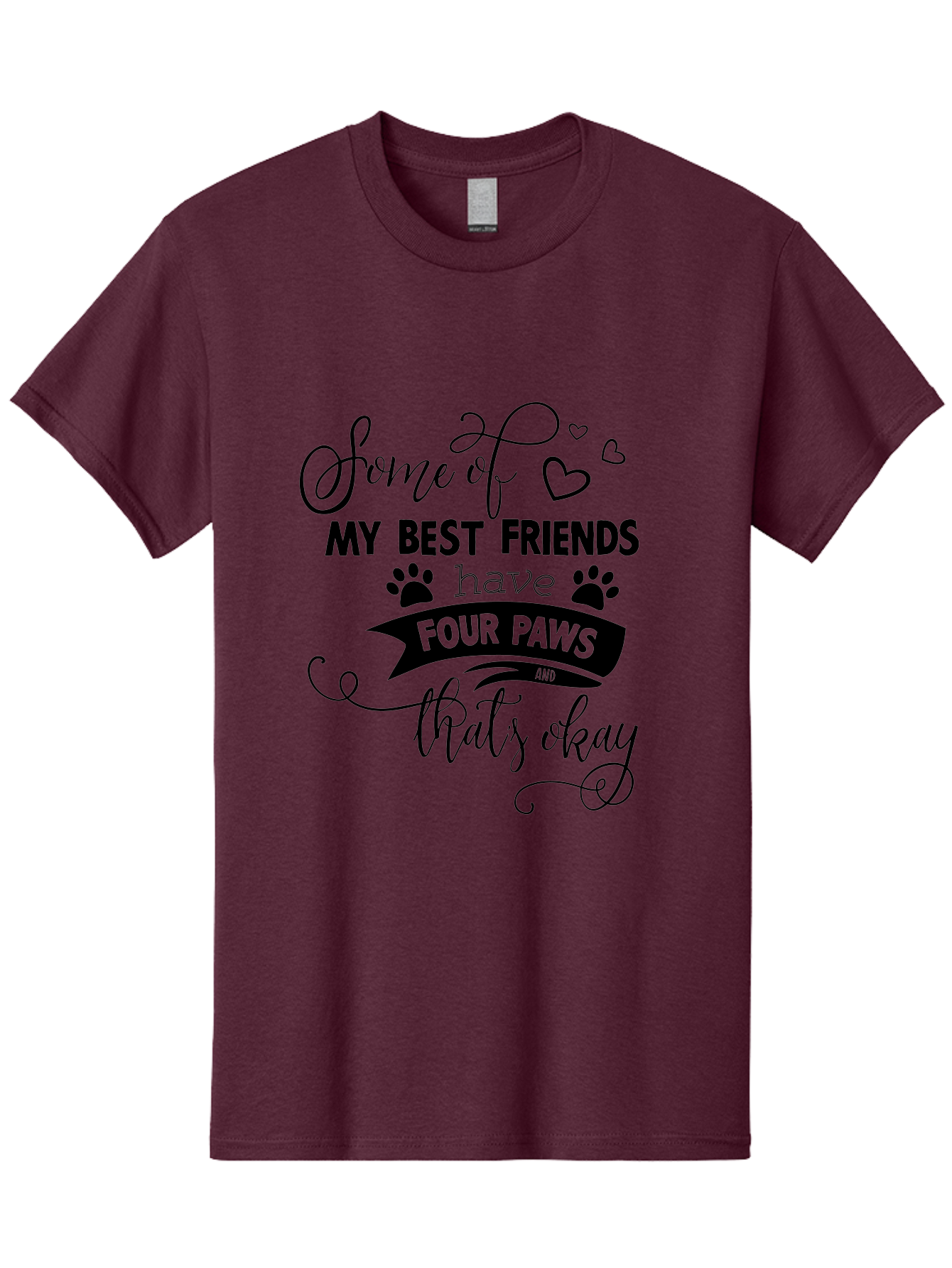 Some-Of-My-Best-Friends-Have-Four-Paws Men'S Graphic Tee, 100% Cotton, Comfortable Casual Summer Wear, Machine Washable, Dog Lover Quote, Pet Friendly, Friendship With Pets, Four Paws, Heartwarming Message, Animal Love, Positive Affirmation, Aad188