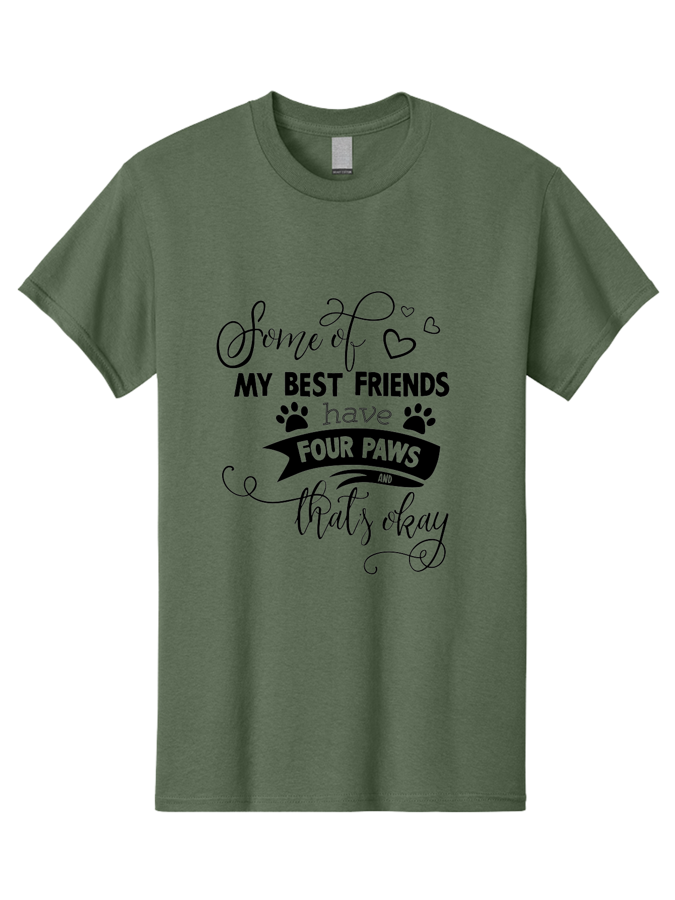 Some-Of-My-Best-Friends-Have-Four-Paws Men'S Graphic Tee, 100% Cotton, Comfortable Casual Summer Wear, Machine Washable, Dog Lover Quote, Pet Friendly, Friendship With Pets, Four Paws, Heartwarming Message, Animal Love, Positive Affirmation, Aad188