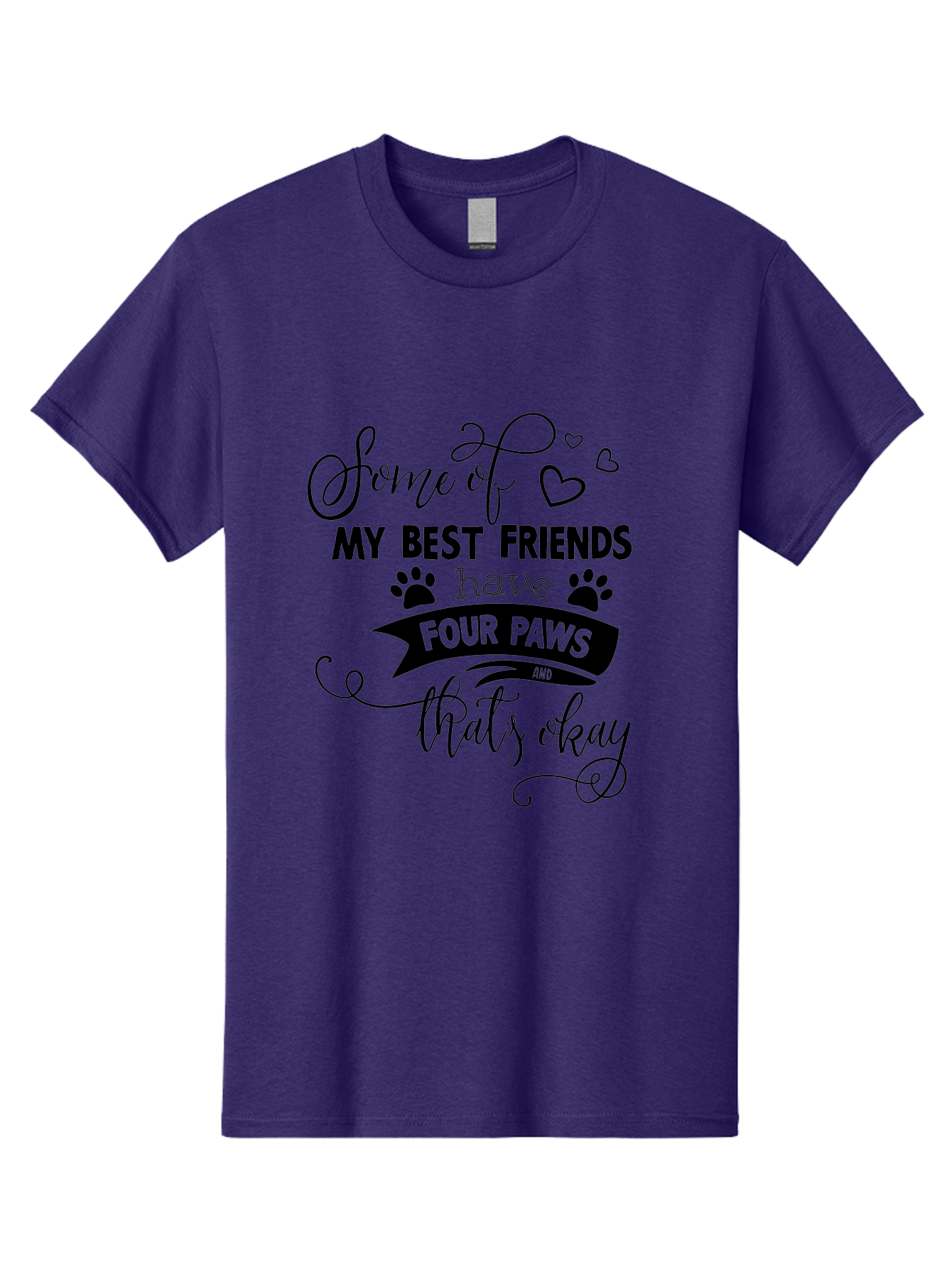 Some-Of-My-Best-Friends-Have-Four-Paws Men'S Graphic Tee, 100% Cotton, Comfortable Casual Summer Wear, Machine Washable, Dog Lover Quote, Pet Friendly, Friendship With Pets, Four Paws, Heartwarming Message, Animal Love, Positive Affirmation, Aad188