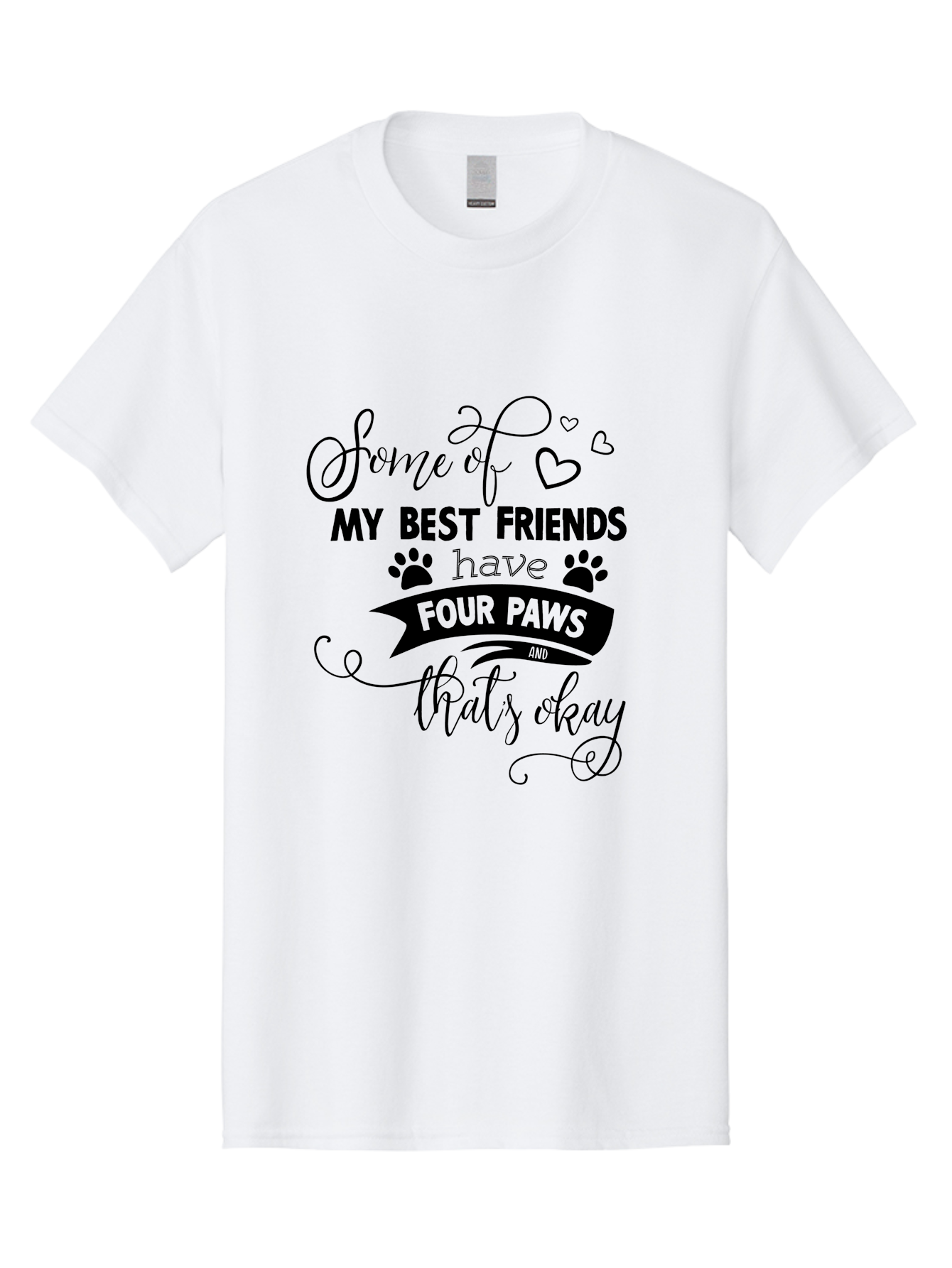 Some-Of-My-Best-Friends-Have-Four-Paws Men'S Graphic Tee, 100% Cotton, Comfortable Casual Summer Wear, Machine Washable, Dog Lover Quote, Pet Friendly, Friendship With Pets, Four Paws, Heartwarming Message, Animal Love, Positive Affirmation, Aad188