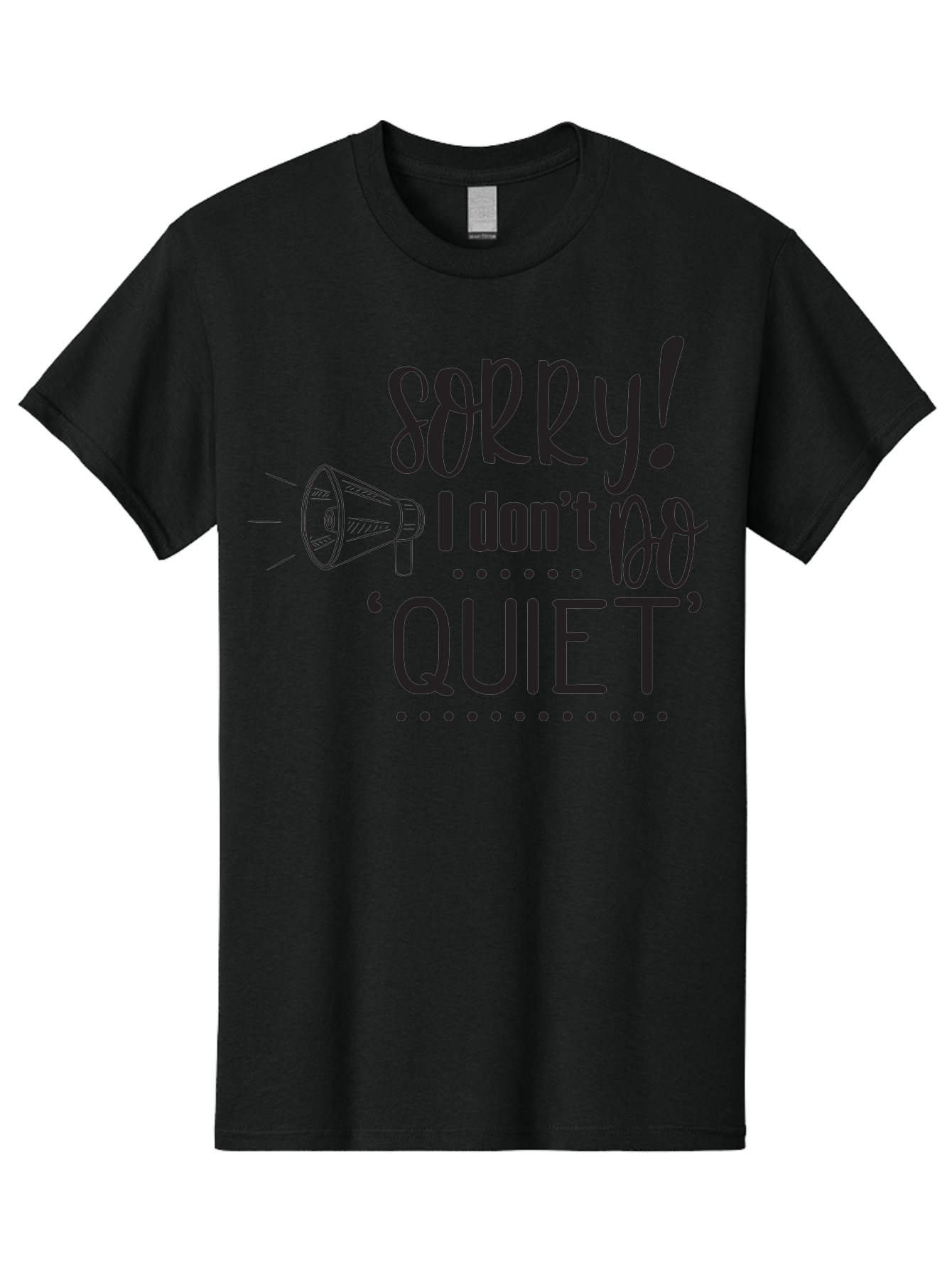 Sorry-I-Don-T-Do-Quiet Men'S Graphic Tee, 100% Cotton, Comfortable Casual Summer Wear, Machine Washable, Humorous Quote, Funny Saying, Loud Personality, Megaphone Illustration, Playful Typography, Quirky Humor, Bold Statement, Loud And Proud Aad190