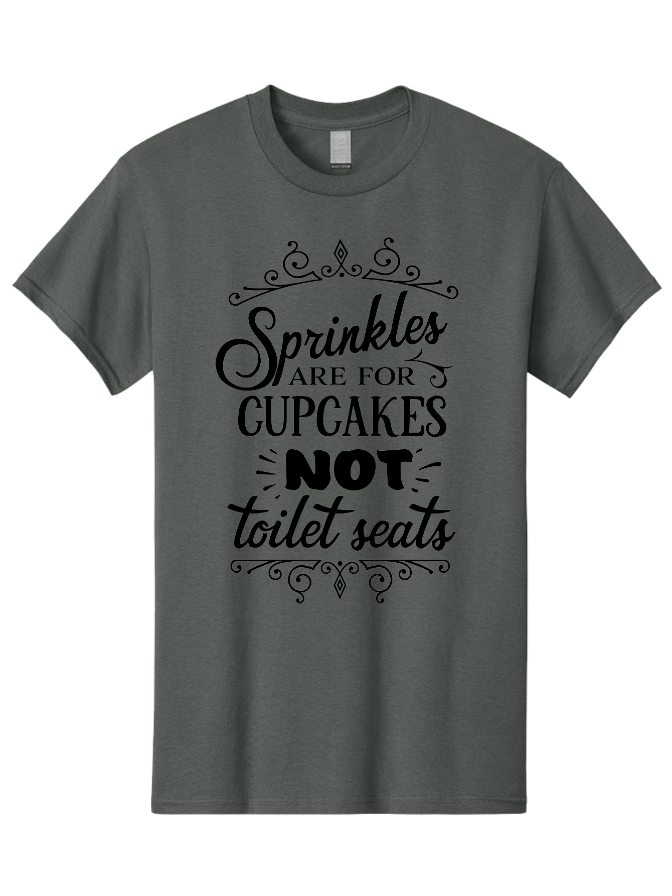 Sprinkles-Are-For-Cupcakes-Not-Toilet-Seats Men'S Graphic Tee, 100% Cotton, Comfortable Casual Summer Wear, Machine Washable, Funny Quote, Quirky Humor, Bathroom Decor, Cupcake Love, Sprinkle Theme, Toilet Humor, Cute Sign, Baking Humor, Aad193