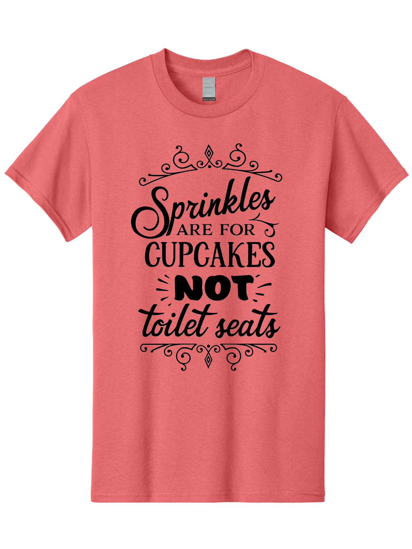 Sprinkles-Are-For-Cupcakes-Not-Toilet-Seats Men'S Graphic Tee, 100% Cotton, Comfortable Casual Summer Wear, Machine Washable, Funny Quote, Quirky Humor, Bathroom Decor, Cupcake Love, Sprinkle Theme, Toilet Humor, Cute Sign, Baking Humor, Aad193