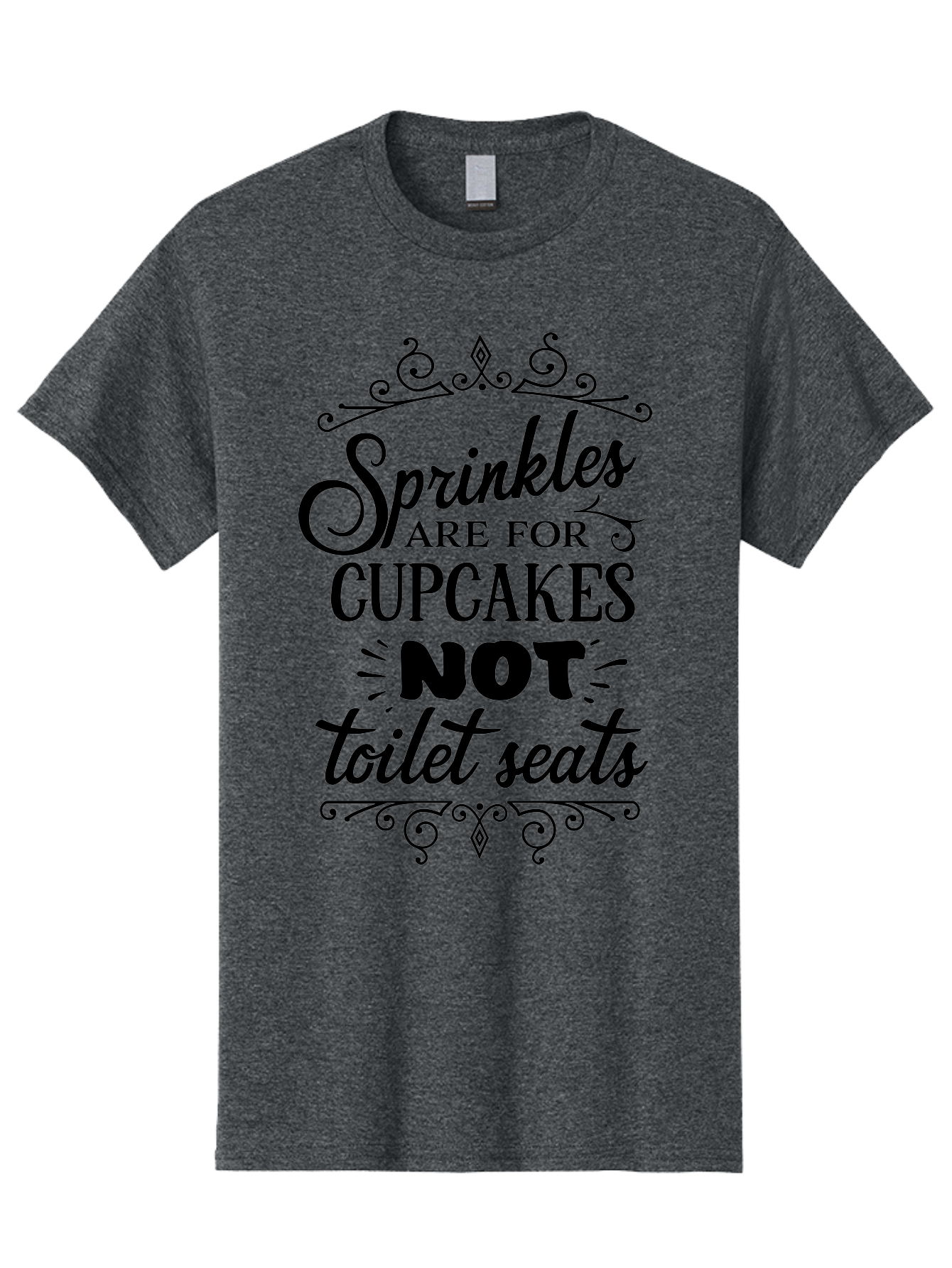 Sprinkles-Are-For-Cupcakes-Not-Toilet-Seats Men'S Graphic Tee, 100% Cotton, Comfortable Casual Summer Wear, Machine Washable, Funny Quote, Quirky Humor, Bathroom Decor, Cupcake Love, Sprinkle Theme, Toilet Humor, Cute Sign, Baking Humor, Aad193