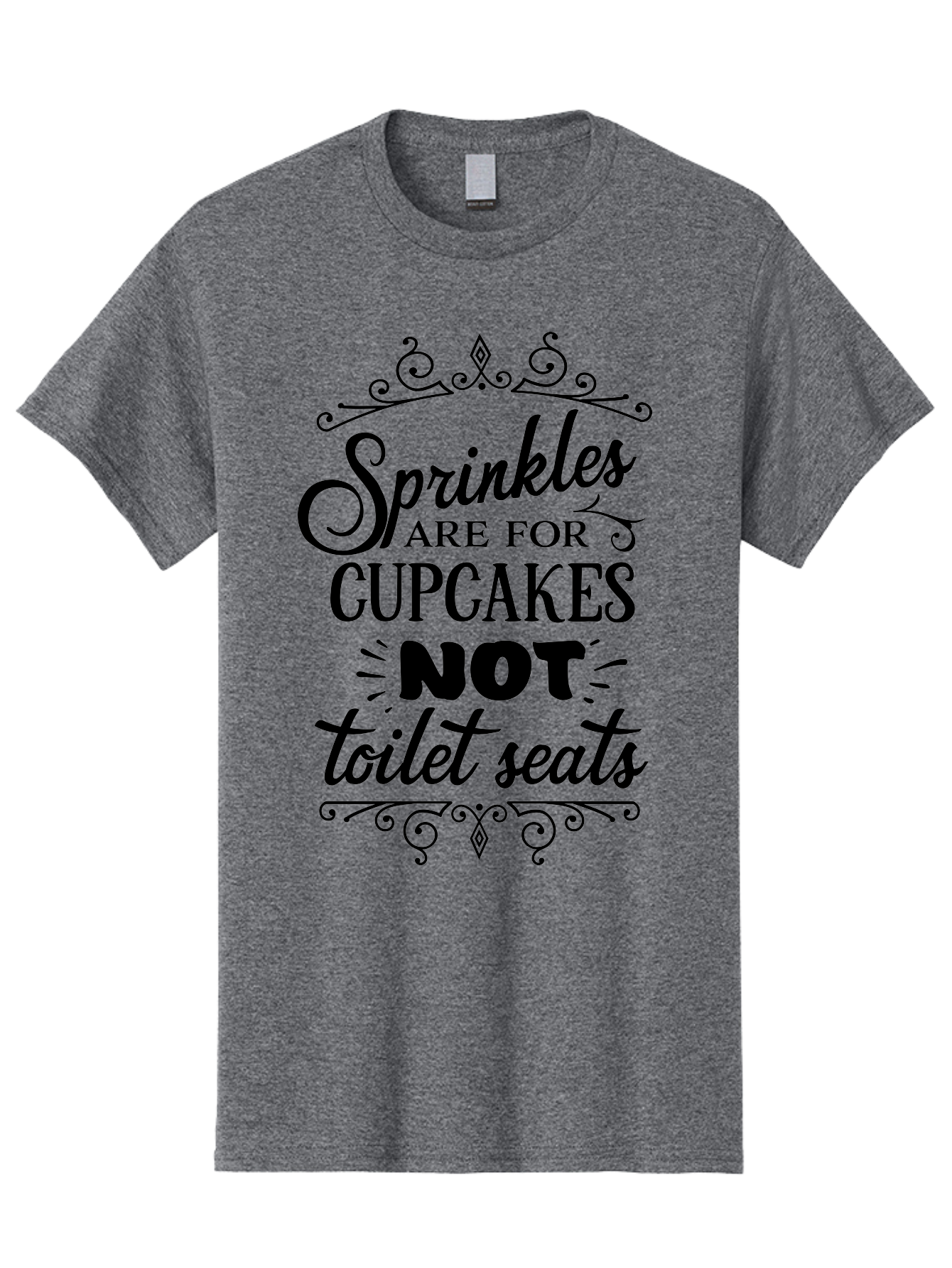 Sprinkles-Are-For-Cupcakes-Not-Toilet-Seats Men'S Graphic Tee, 100% Cotton, Comfortable Casual Summer Wear, Machine Washable, Funny Quote, Quirky Humor, Bathroom Decor, Cupcake Love, Sprinkle Theme, Toilet Humor, Cute Sign, Baking Humor, Aad193
