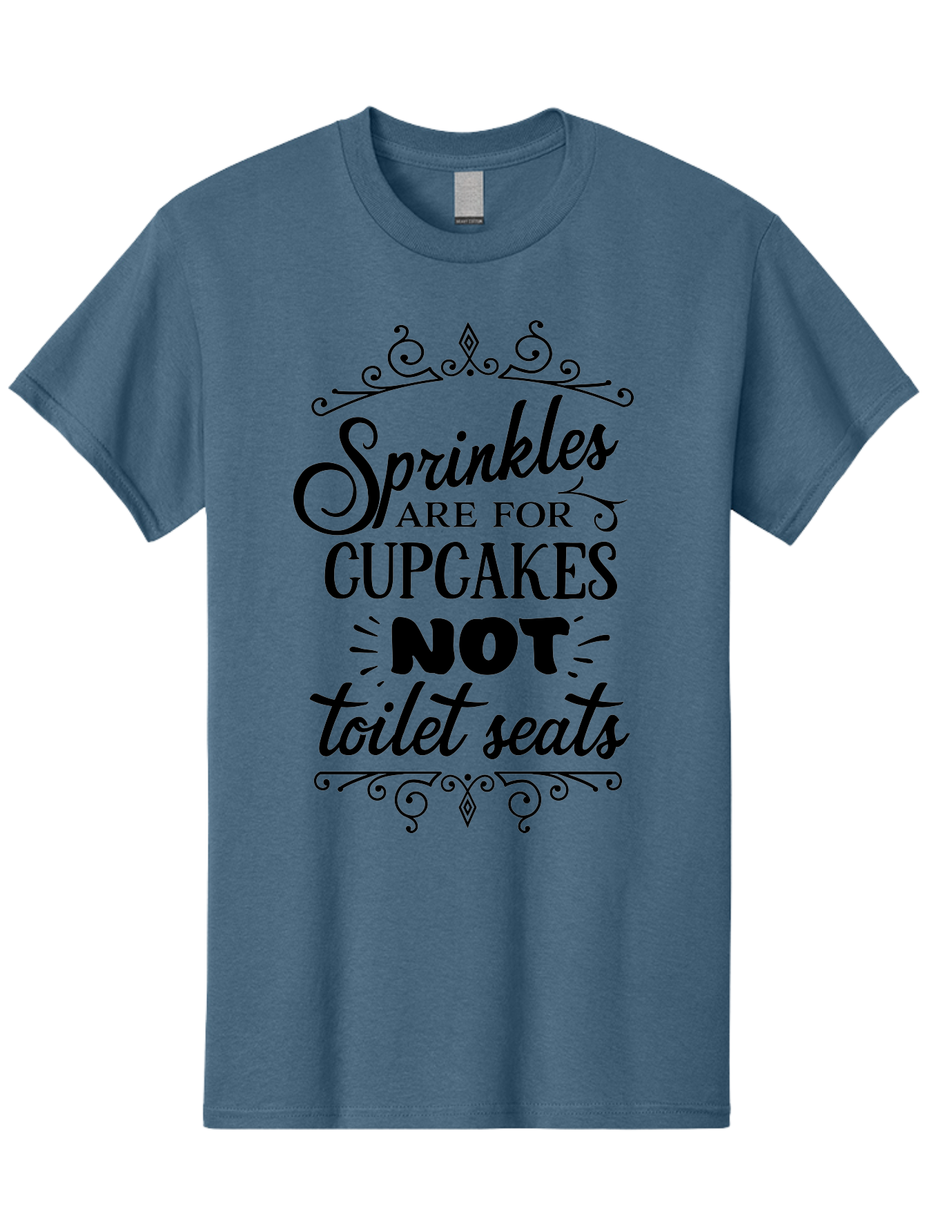 Sprinkles-Are-For-Cupcakes-Not-Toilet-Seats Men'S Graphic Tee, 100% Cotton, Comfortable Casual Summer Wear, Machine Washable, Funny Quote, Quirky Humor, Bathroom Decor, Cupcake Love, Sprinkle Theme, Toilet Humor, Cute Sign, Baking Humor, Aad193