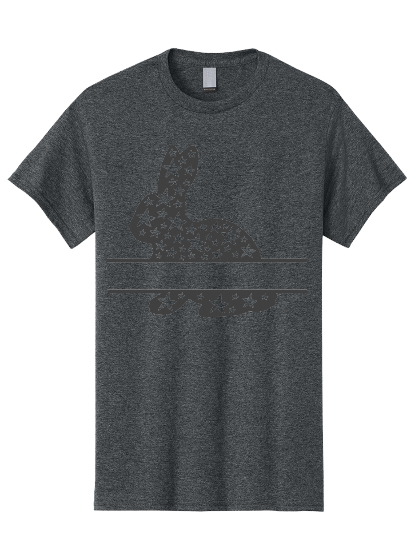 Star-Bunny Men'S Graphic Tee, 100% Cotton, Comfortable Casual Summer Wear, Machine Washable, Rabbit Silhouette, Decorative Stars, Minimalist Design, Modern Art, Artistic Expression, Star Pattern, Cute Rabbit Aad195