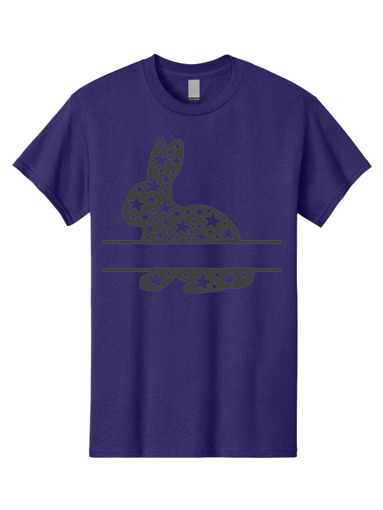Star-Bunny Men'S Graphic Tee, 100% Cotton, Comfortable Casual Summer Wear, Machine Washable, Rabbit Silhouette, Decorative Stars, Minimalist Design, Modern Art, Artistic Expression, Star Pattern, Cute Rabbit Aad195