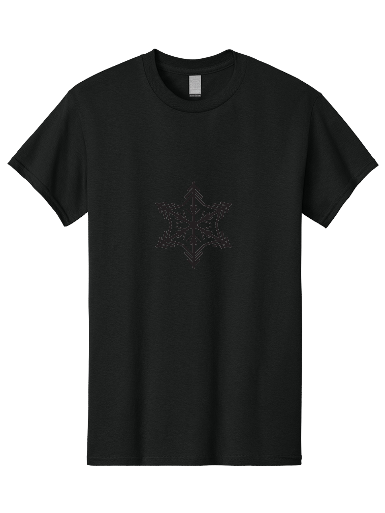 Star-Logo Men'S Graphic Tee, 100% Cotton, Comfortable Casual Summer Wear, Machine Washable, Geometric Shape, Snowflake Design, Symmetrical Pattern, Abstract Art, Modern Graphics, Minimalist Style, Decorative Element, Intricate Details Aad196