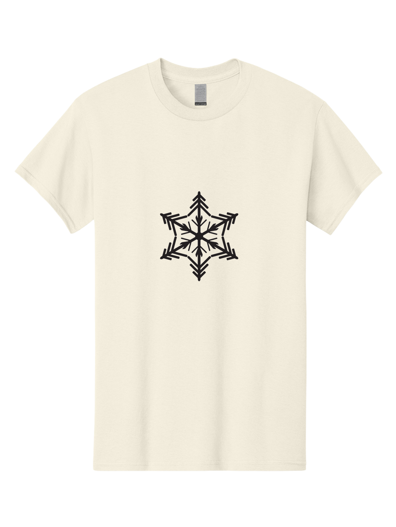 Star-Logo Men'S Graphic Tee, 100% Cotton, Comfortable Casual Summer Wear, Machine Washable, Geometric Shape, Snowflake Design, Symmetrical Pattern, Abstract Art, Modern Graphics, Minimalist Style, Decorative Element, Intricate Details Aad196