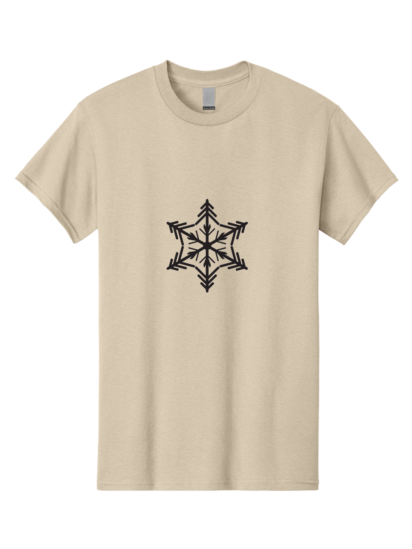 Star-Logo Men'S Graphic Tee, 100% Cotton, Comfortable Casual Summer Wear, Machine Washable, Geometric Shape, Snowflake Design, Symmetrical Pattern, Abstract Art, Modern Graphics, Minimalist Style, Decorative Element, Intricate Details Aad196