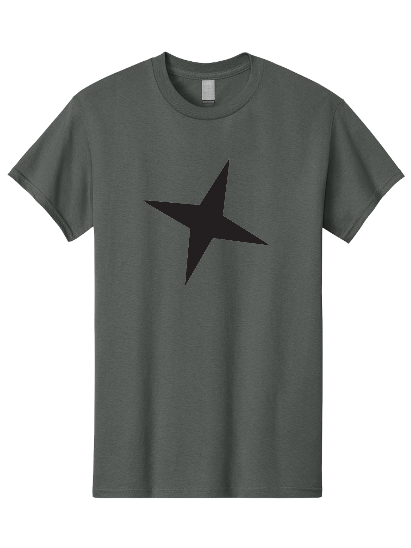 Star Men'S Graphic Tee, 100% Cotton, Comfortable Casual Summer Wear, Machine Washable, Simple Star, Black Silhouette, Five-Pointed Star, Minimalist Design, Bold Shape, Graphic Icon, Celestial Symbol Aad200