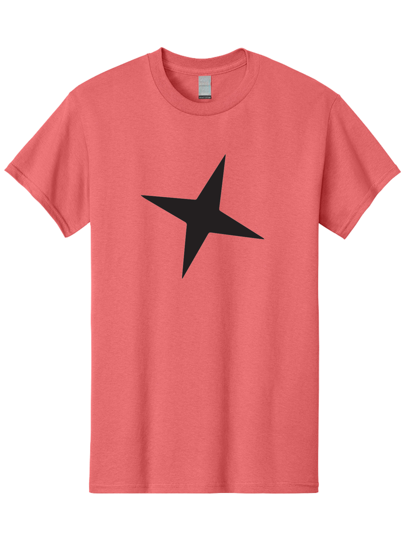 Star Men'S Graphic Tee, 100% Cotton, Comfortable Casual Summer Wear, Machine Washable, Simple Star, Black Silhouette, Five-Pointed Star, Minimalist Design, Bold Shape, Graphic Icon, Celestial Symbol Aad200