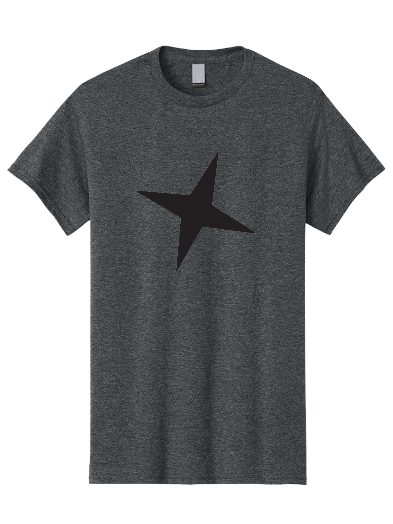 Star Men'S Graphic Tee, 100% Cotton, Comfortable Casual Summer Wear, Machine Washable, Simple Star, Black Silhouette, Five-Pointed Star, Minimalist Design, Bold Shape, Graphic Icon, Celestial Symbol Aad200
