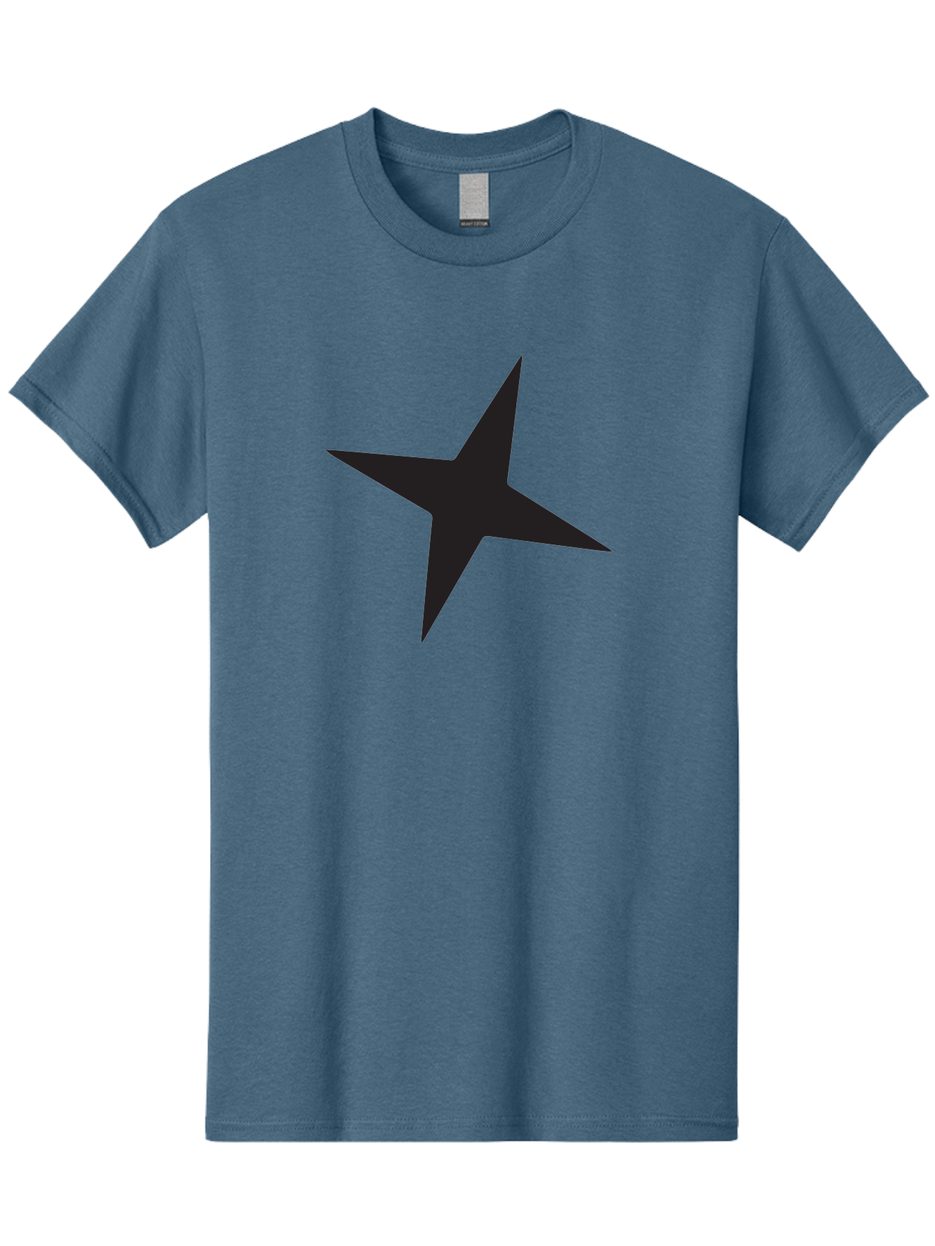 Star Men'S Graphic Tee, 100% Cotton, Comfortable Casual Summer Wear, Machine Washable, Simple Star, Black Silhouette, Five-Pointed Star, Minimalist Design, Bold Shape, Graphic Icon, Celestial Symbol Aad200