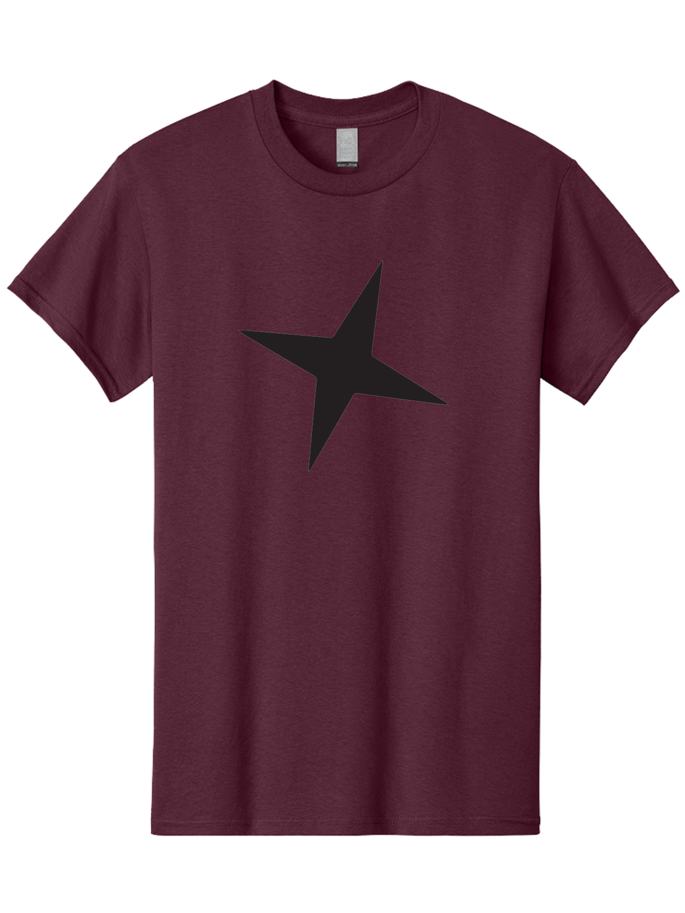 Star Men'S Graphic Tee, 100% Cotton, Comfortable Casual Summer Wear, Machine Washable, Simple Star, Black Silhouette, Five-Pointed Star, Minimalist Design, Bold Shape, Graphic Icon, Celestial Symbol Aad200