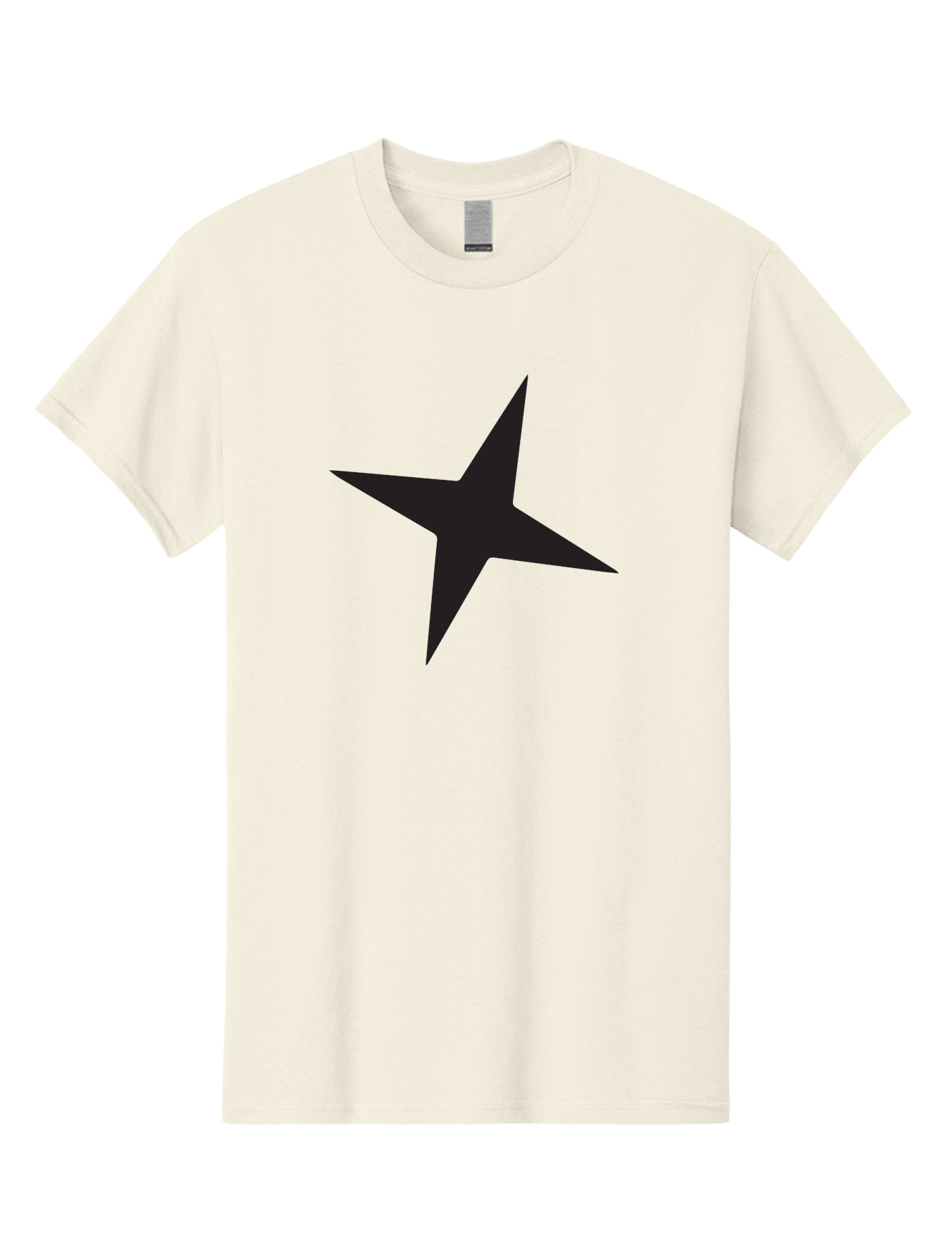 Star Men'S Graphic Tee, 100% Cotton, Comfortable Casual Summer Wear, Machine Washable, Simple Star, Black Silhouette, Five-Pointed Star, Minimalist Design, Bold Shape, Graphic Icon, Celestial Symbol Aad200