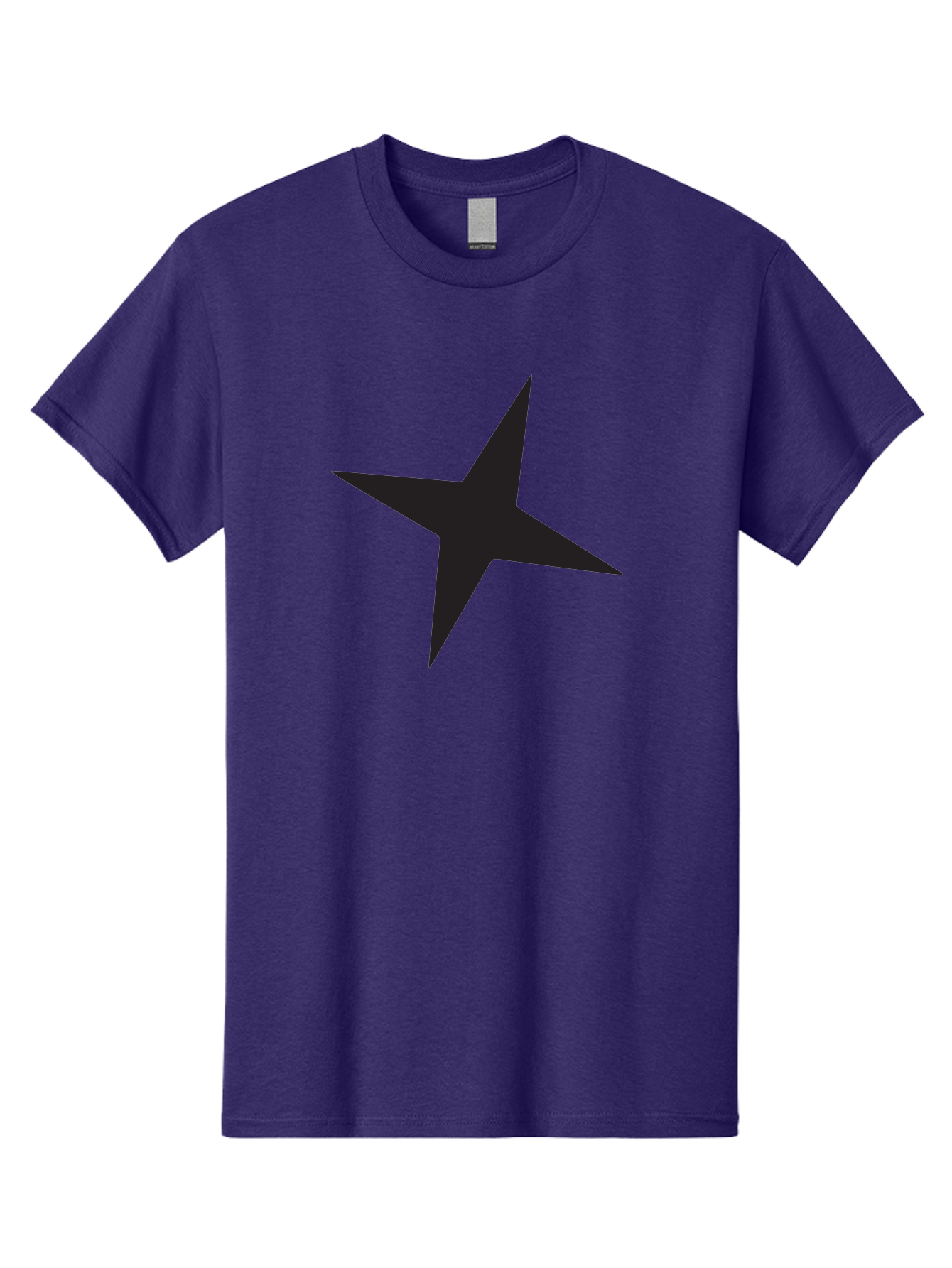 Star Men'S Graphic Tee, 100% Cotton, Comfortable Casual Summer Wear, Machine Washable, Simple Star, Black Silhouette, Five-Pointed Star, Minimalist Design, Bold Shape, Graphic Icon, Celestial Symbol Aad200