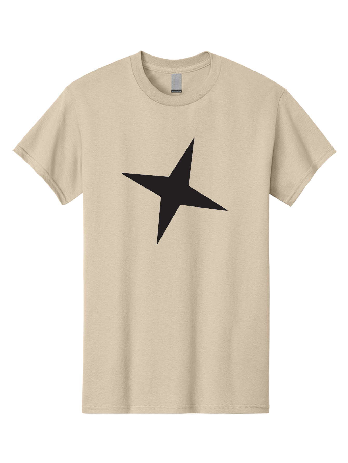 Star Men'S Graphic Tee, 100% Cotton, Comfortable Casual Summer Wear, Machine Washable, Simple Star, Black Silhouette, Five-Pointed Star, Minimalist Design, Bold Shape, Graphic Icon, Celestial Symbol Aad200