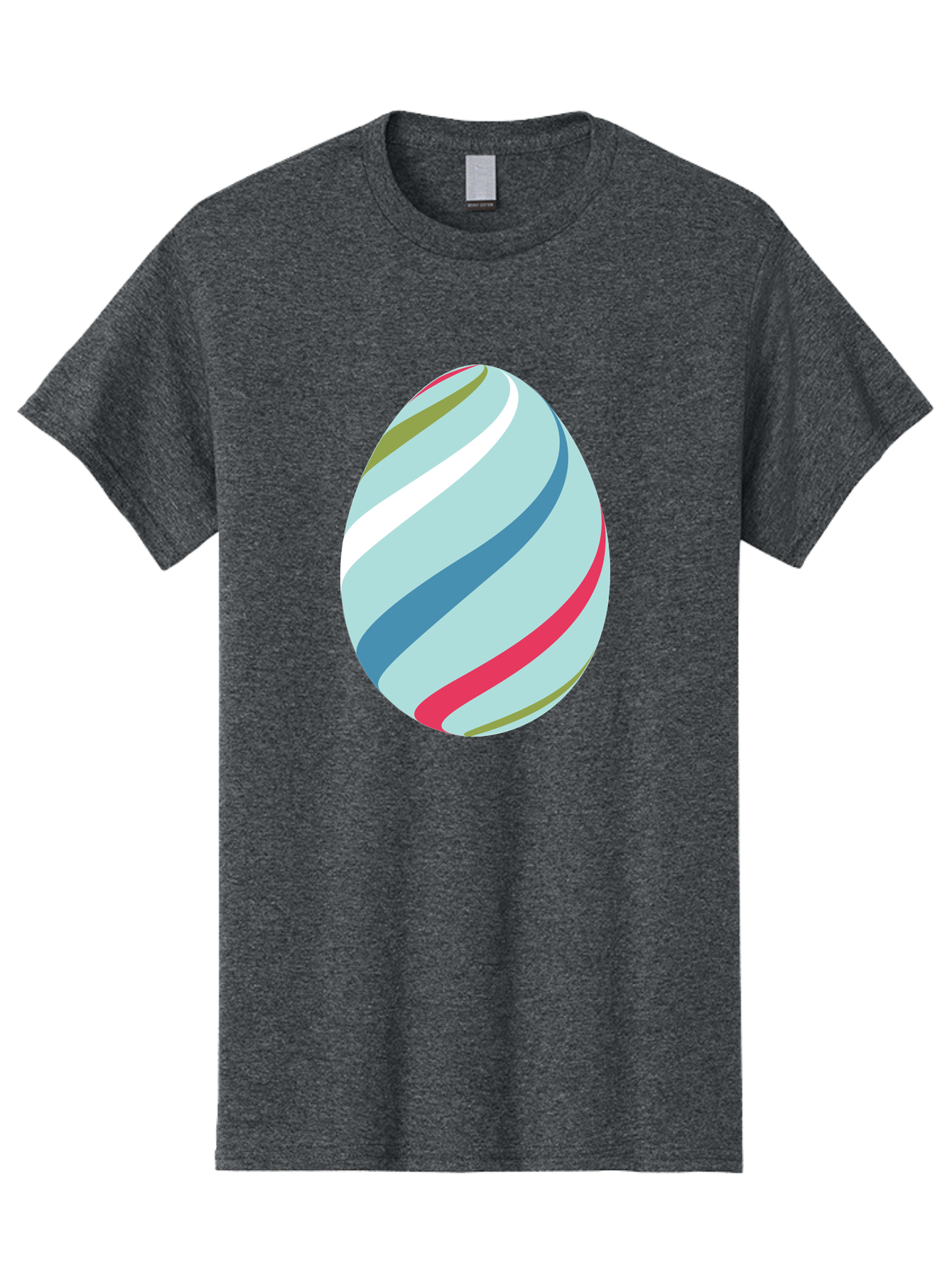 Striped-Easter-Egg Men'S Graphic Tee, 100% Cotton, Comfortable Casual Summer Wear, Machine Washable, Easter Egg Decoration, Colorful Stripes, Spring Theme, Pastel Colors, Festive Design, Easter Celebration, Egg Hunt, Vibrant Colors Aad205