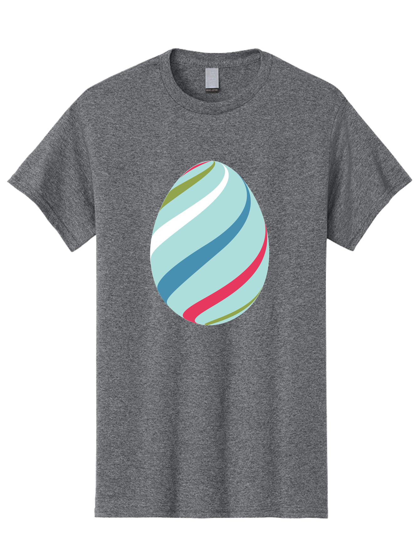 Striped-Easter-Egg Men'S Graphic Tee, 100% Cotton, Comfortable Casual Summer Wear, Machine Washable, Easter Egg Decoration, Colorful Stripes, Spring Theme, Pastel Colors, Festive Design, Easter Celebration, Egg Hunt, Vibrant Colors Aad205