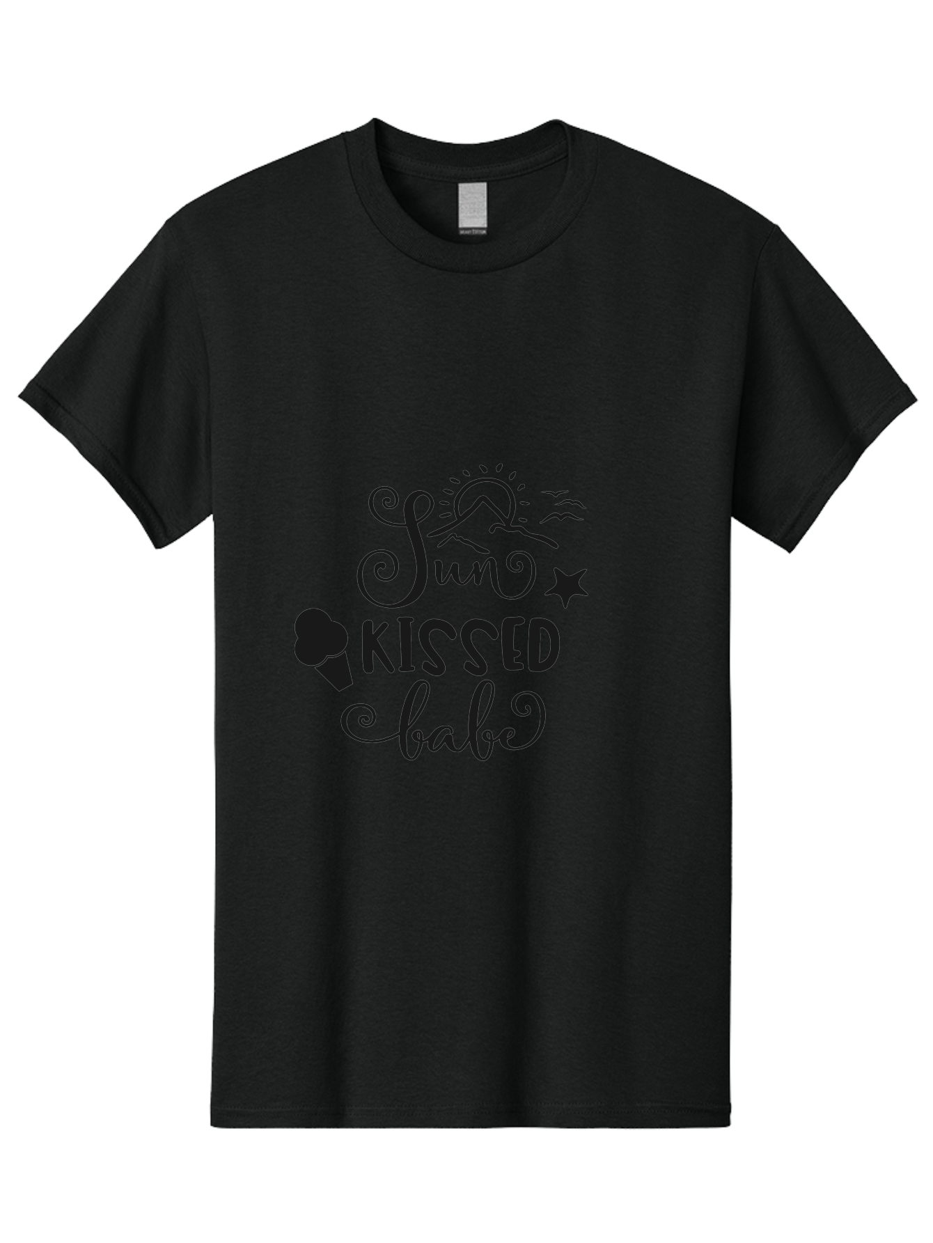 Sun-Kissed-Babe Men'S Graphic Tee, 100% Cotton, Comfortable Casual Summer Wear, Machine Washable, Sun Kissed, Summer Vibes, Ice Cream Design, Whimsical Typography, Star Symbol, Sun Illustration, Babe Quote, Sweet Treats, Sunshine, Aad208