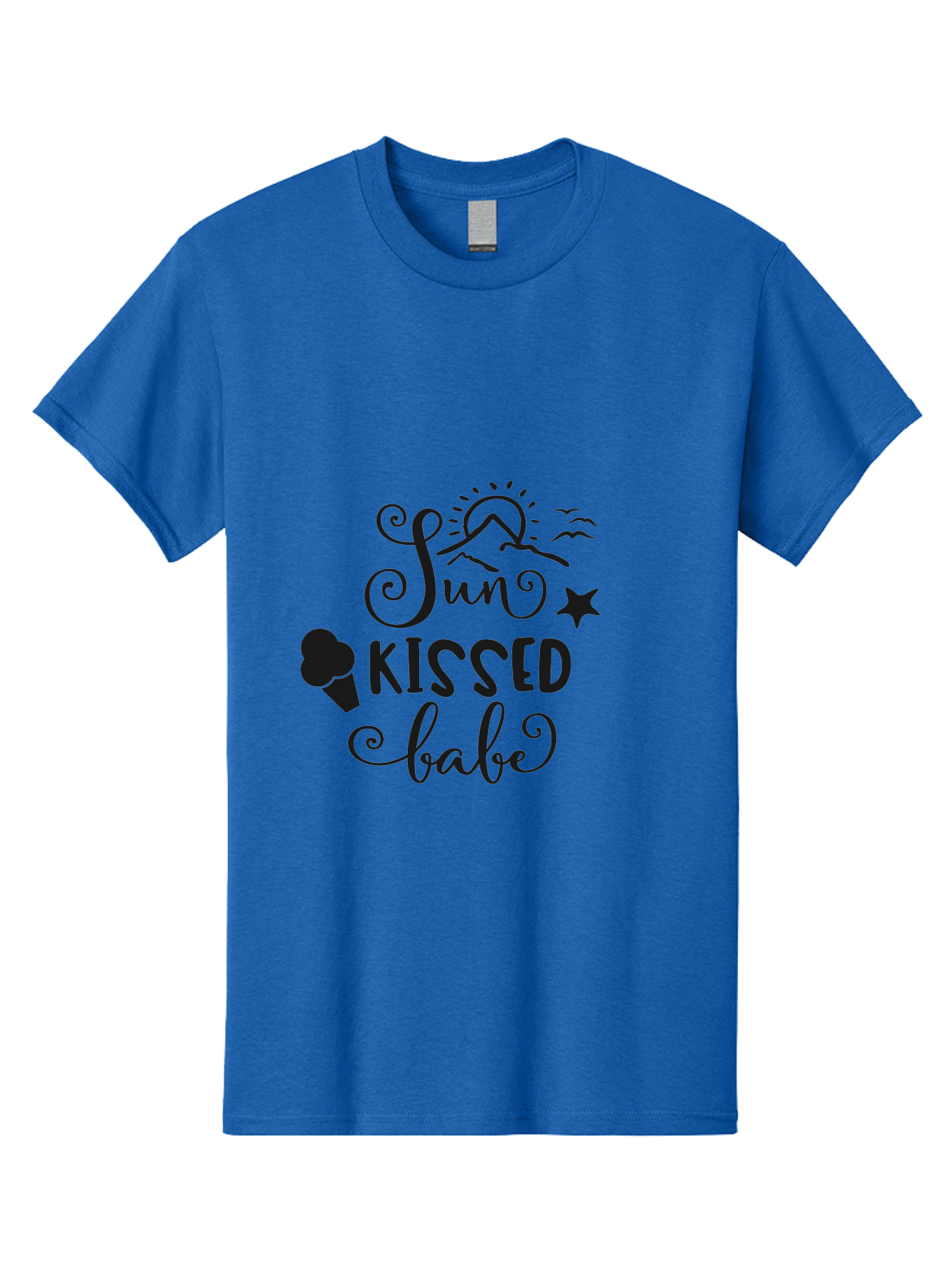 Sun-Kissed-Babe Men'S Graphic Tee, 100% Cotton, Comfortable Casual Summer Wear, Machine Washable, Sun Kissed, Summer Vibes, Ice Cream Design, Whimsical Typography, Star Symbol, Sun Illustration, Babe Quote, Sweet Treats, Sunshine, Aad208