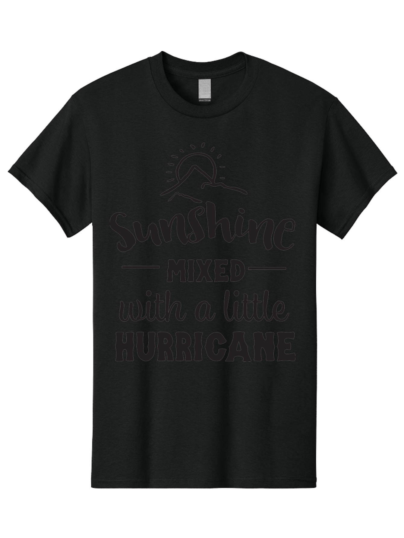 Sunshine-Mixed-With-A-Little-Hurricane Men'S Graphic Tee, 100% Cotton, Comfortable Casual Summer Wear, Machine Washable, Sunshine Mixed With Hurricane, Contrasting Personalities, Strong Personality, Inspirational Quote, Life'S Balance, Aad209