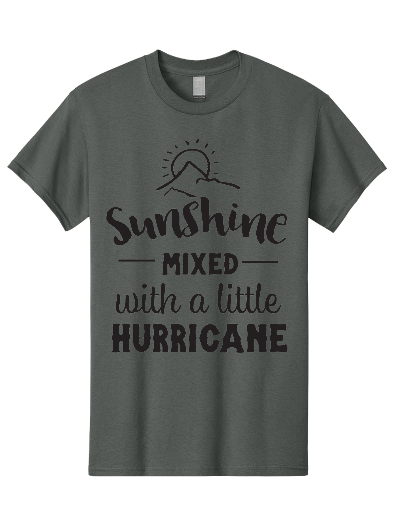 Sunshine-Mixed-With-A-Little-Hurricane Men'S Graphic Tee, 100% Cotton, Comfortable Casual Summer Wear, Machine Washable, Sunshine Mixed With Hurricane, Contrasting Personalities, Strong Personality, Inspirational Quote, Life'S Balance, Aad209