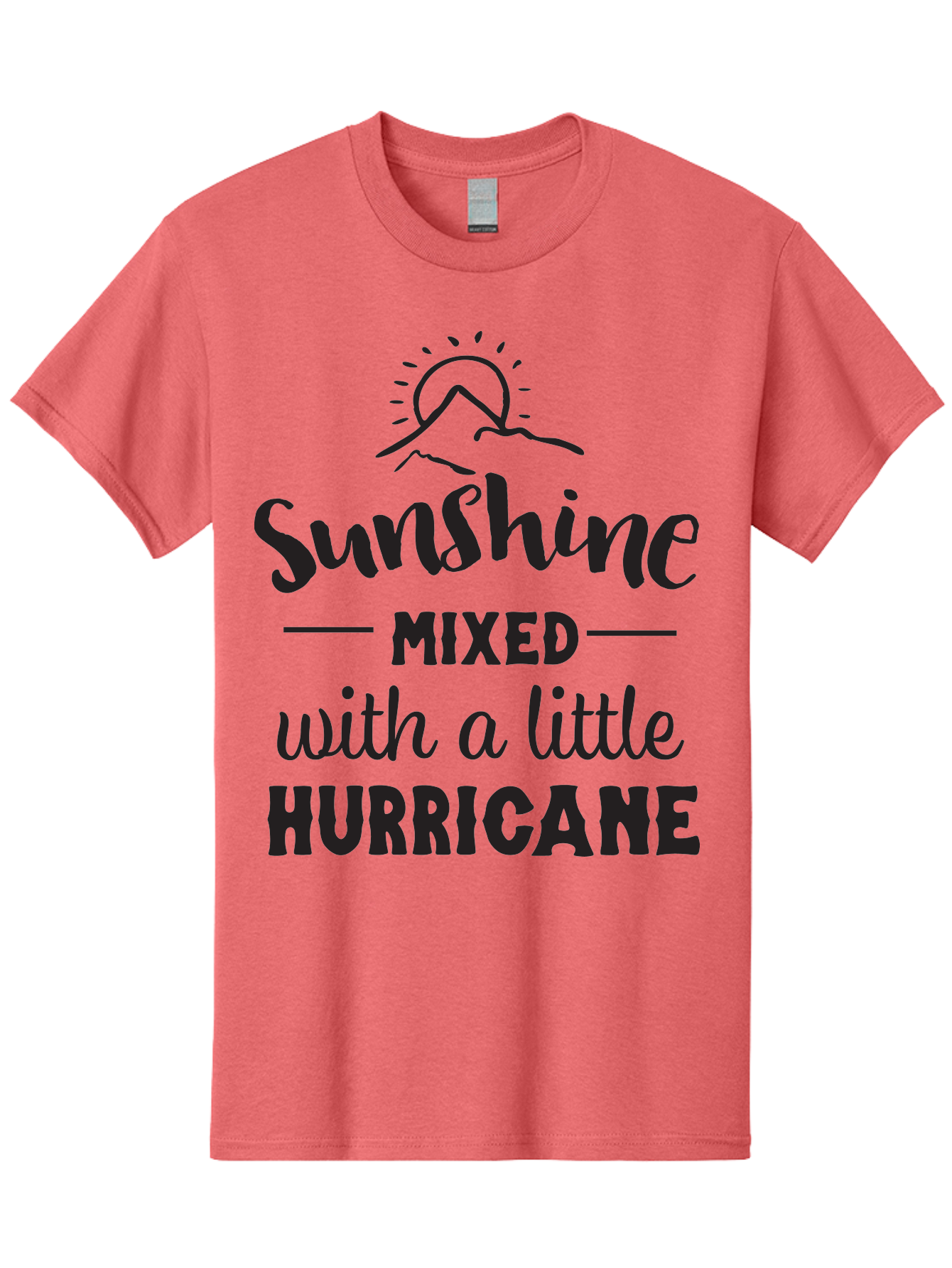 Sunshine-Mixed-With-A-Little-Hurricane Men'S Graphic Tee, 100% Cotton, Comfortable Casual Summer Wear, Machine Washable, Sunshine Mixed With Hurricane, Contrasting Personalities, Strong Personality, Inspirational Quote, Life'S Balance, Aad209