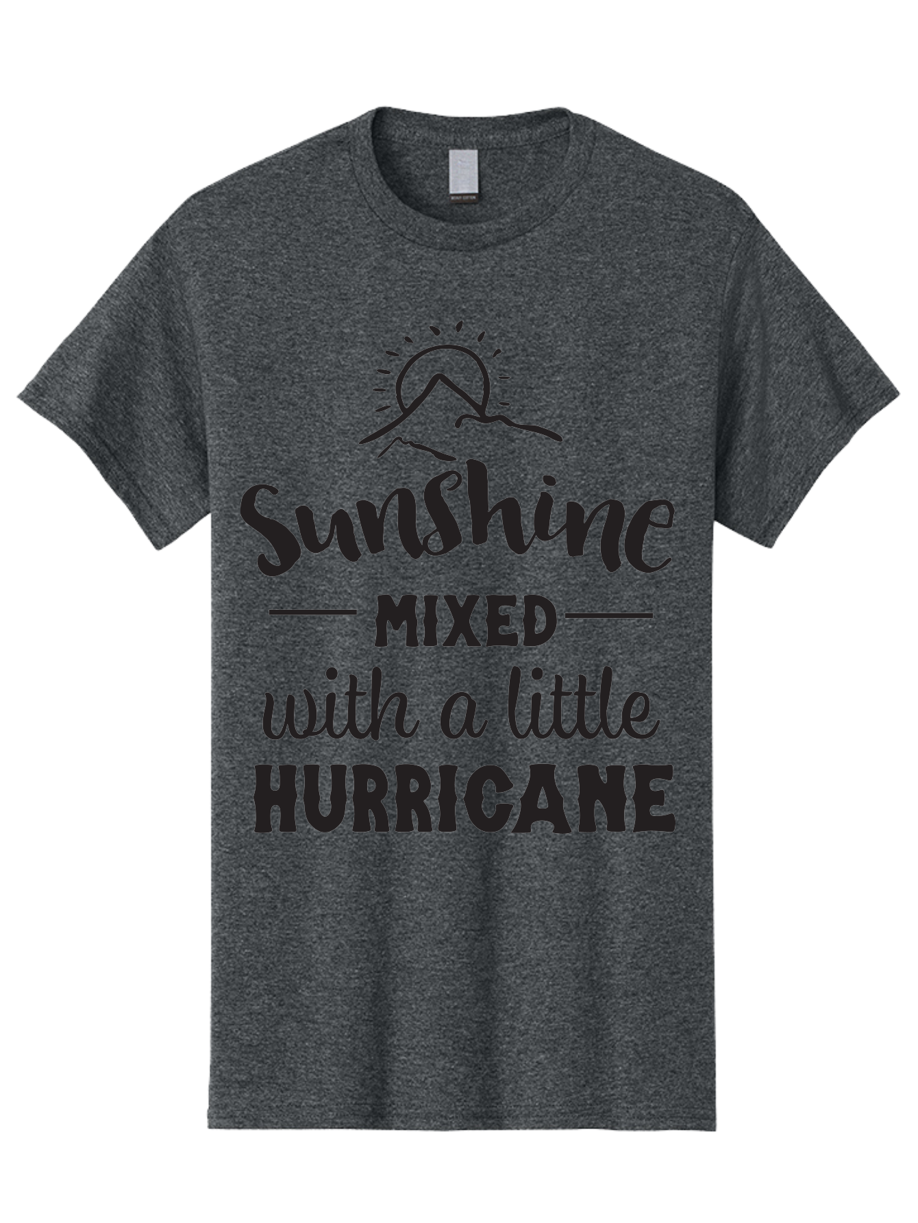 Sunshine-Mixed-With-A-Little-Hurricane Men'S Graphic Tee, 100% Cotton, Comfortable Casual Summer Wear, Machine Washable, Sunshine Mixed With Hurricane, Contrasting Personalities, Strong Personality, Inspirational Quote, Life'S Balance, Aad209